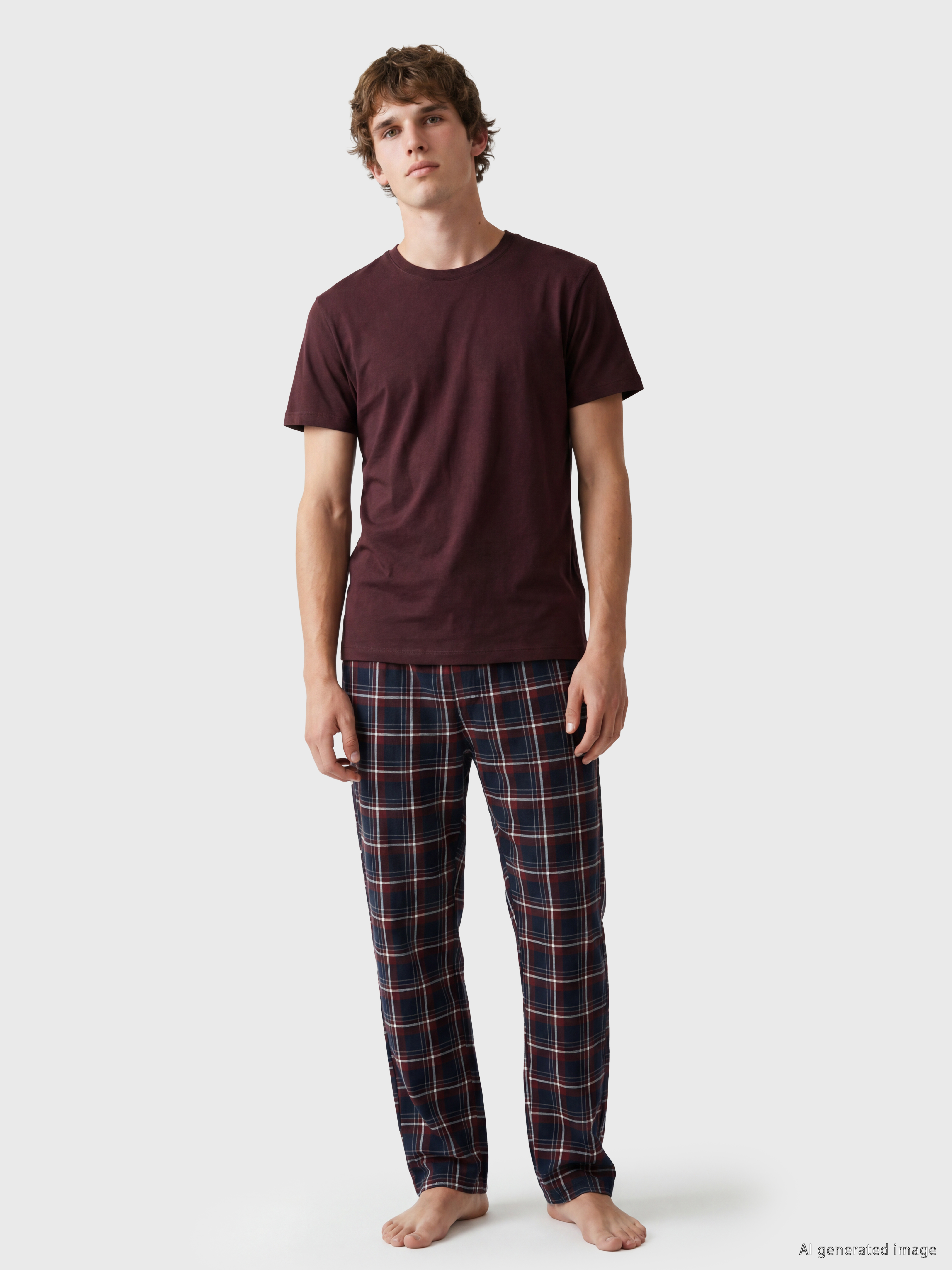 LC WAIKIKI Bisiklet Yaka Erkek Pijama Üst görsel 2