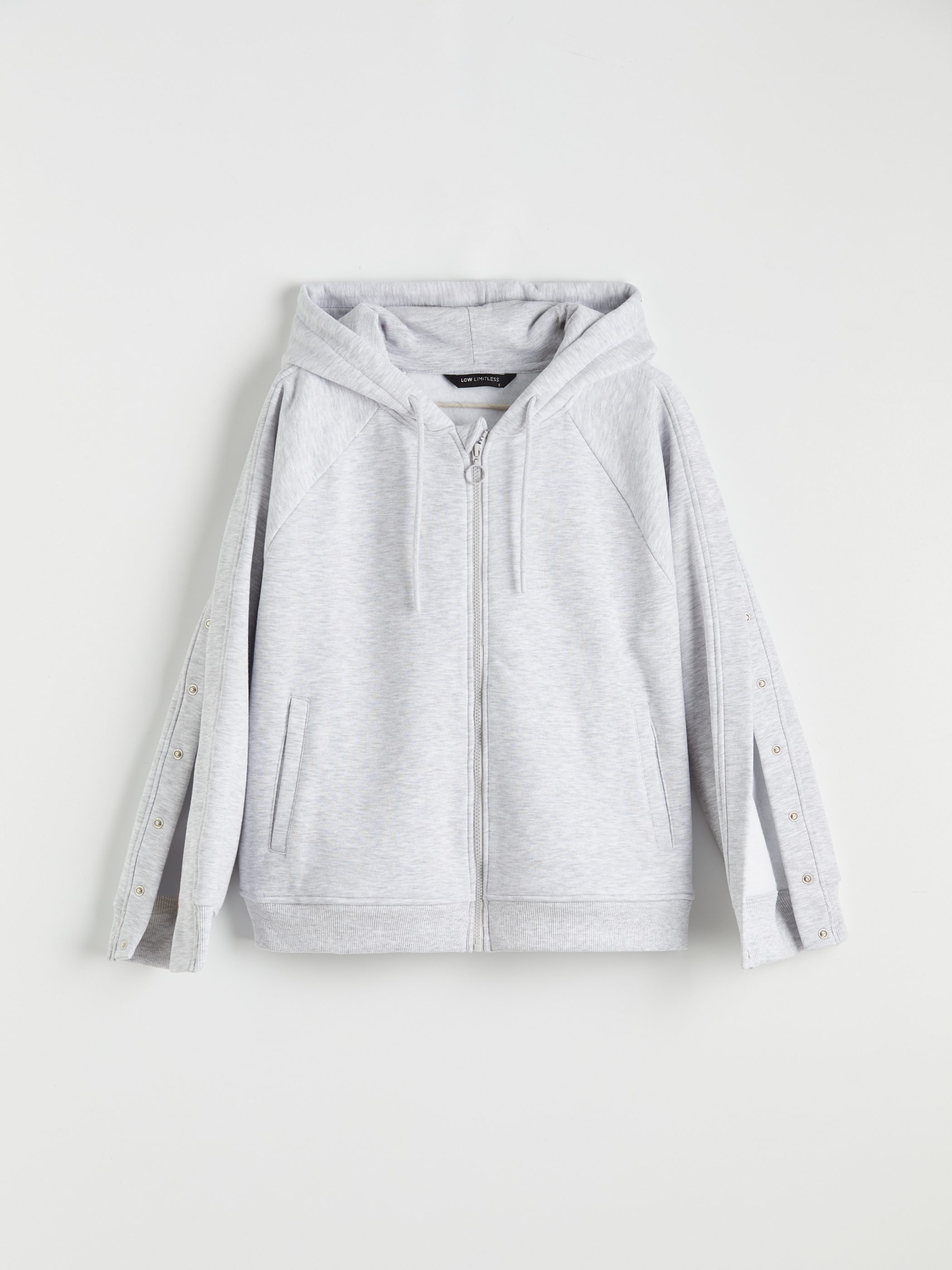 LCW Limitless Kolları Çıtçıtlı Kadın Oversize Kalın Fermuarlı Sweatshirt görsel 5