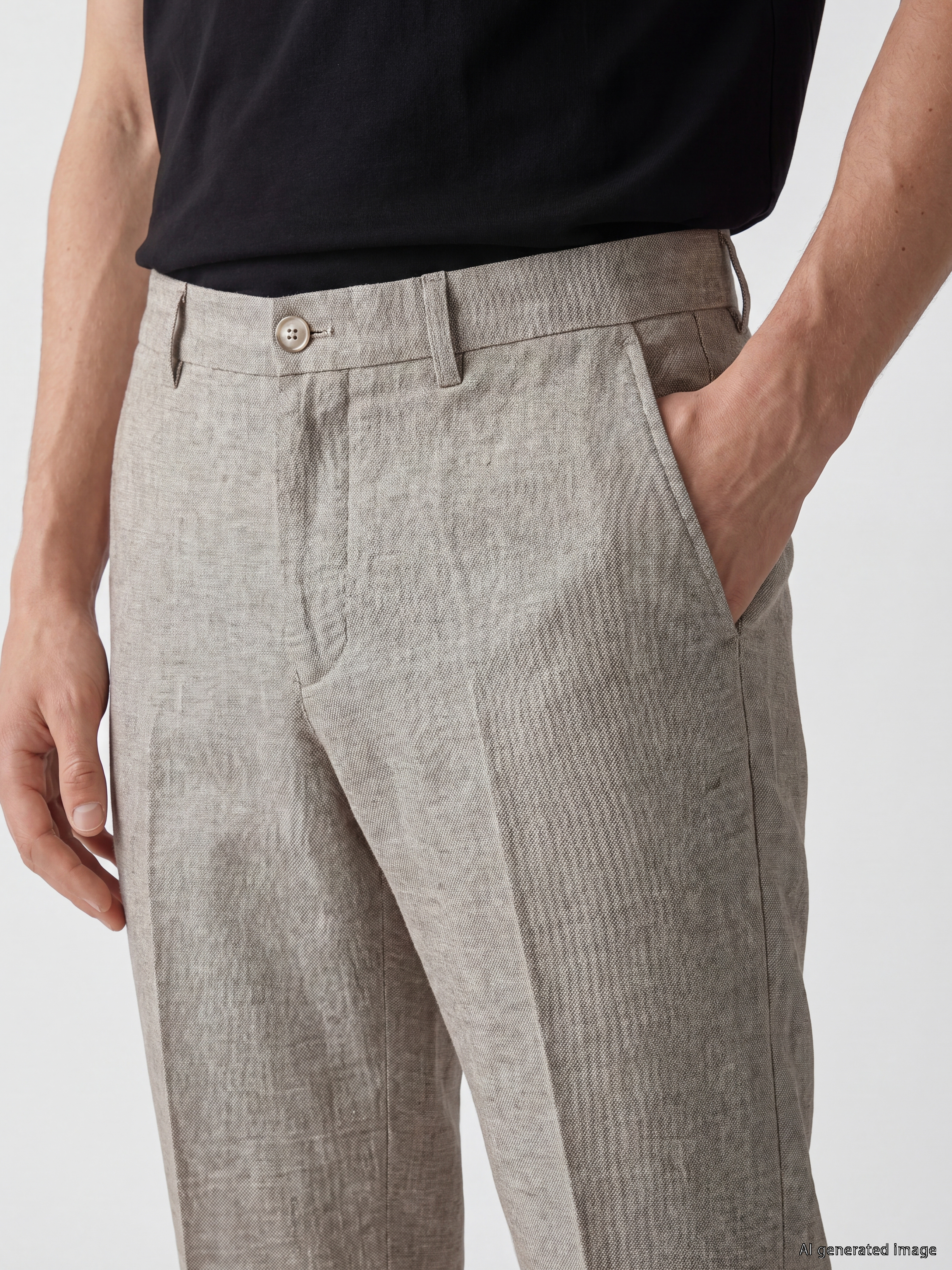SOUTHBLUE Regular Fit Keten Karışımlı Erkek Pantolon görsel 3