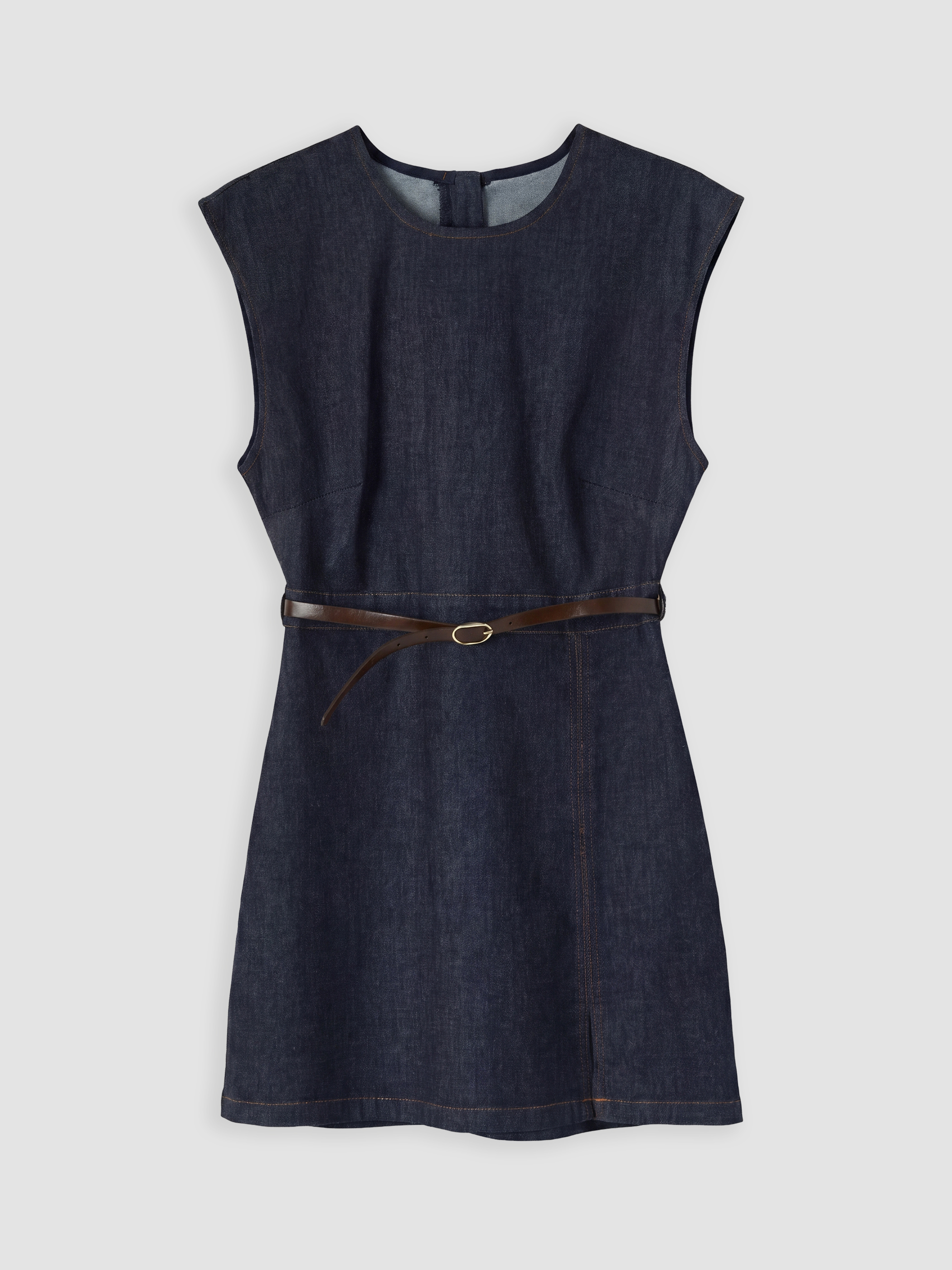 LCW Vision Kemerli Belden Oturtmalı Mini Jean Elbise görsel 5