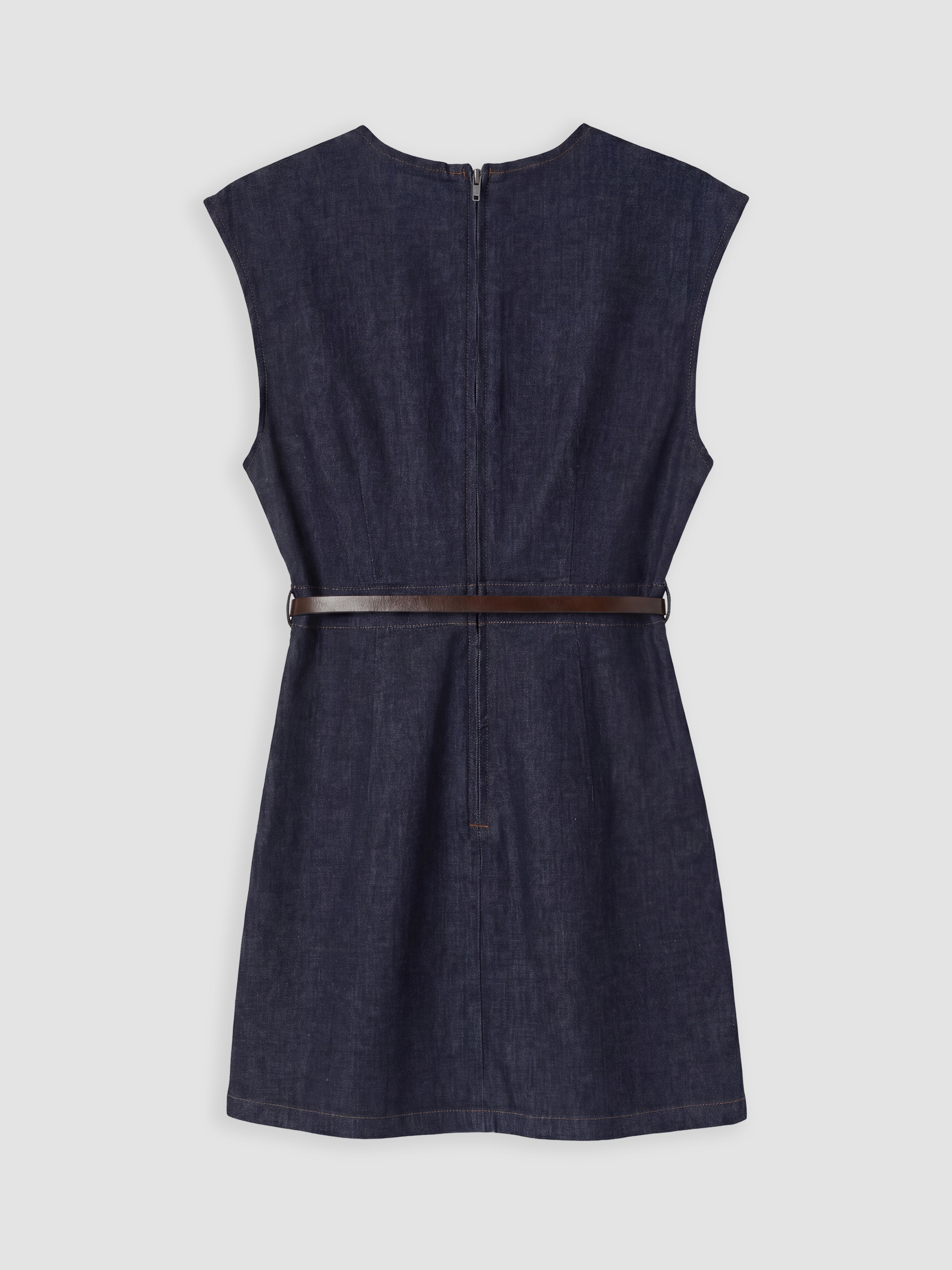 LCW Vision Kemerli Belden Oturtmalı Mini Jean Elbise görsel 7