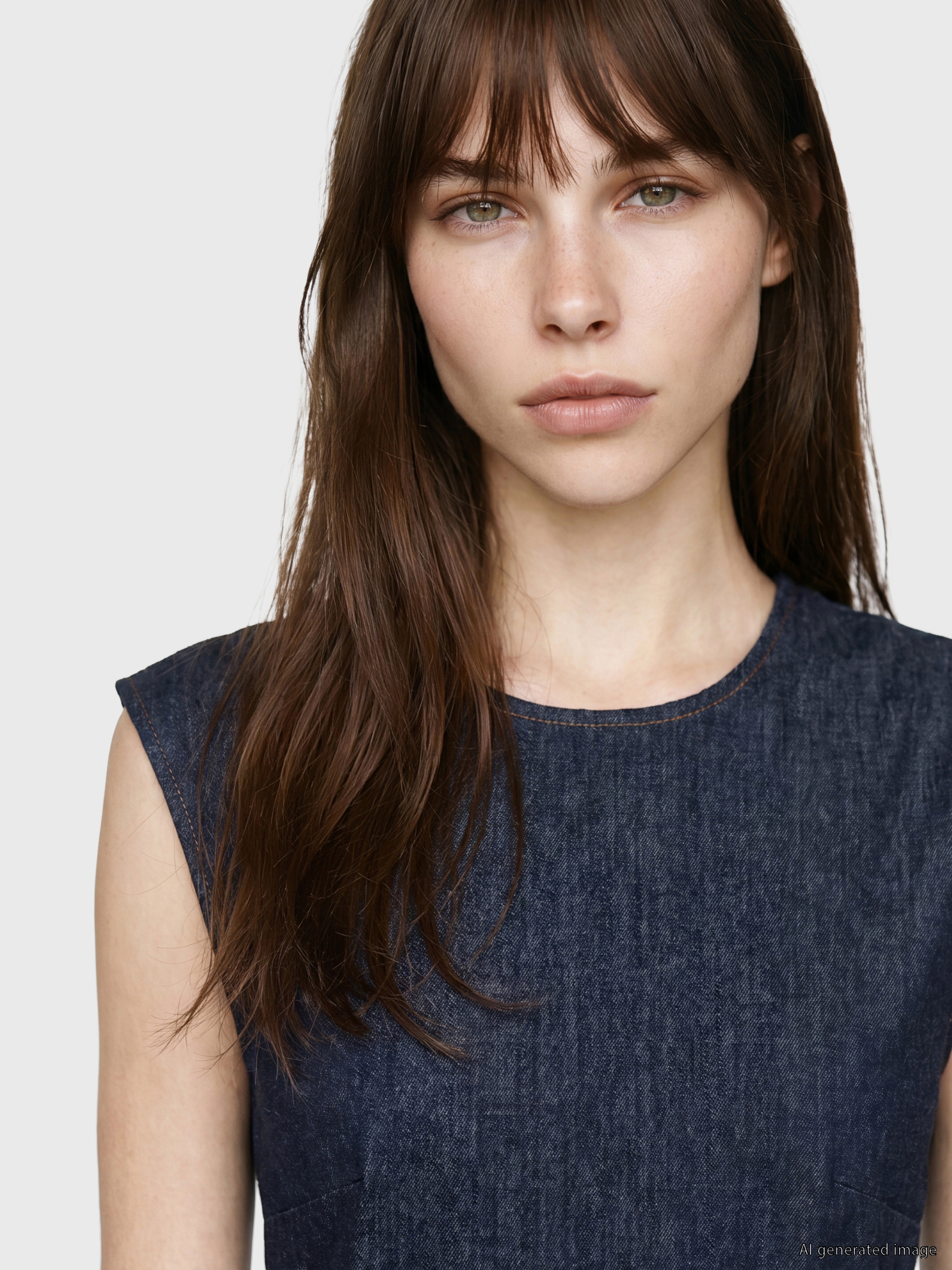 LCW Vision Kemerli Belden Oturtmalı Mini Jean Elbise görsel 3