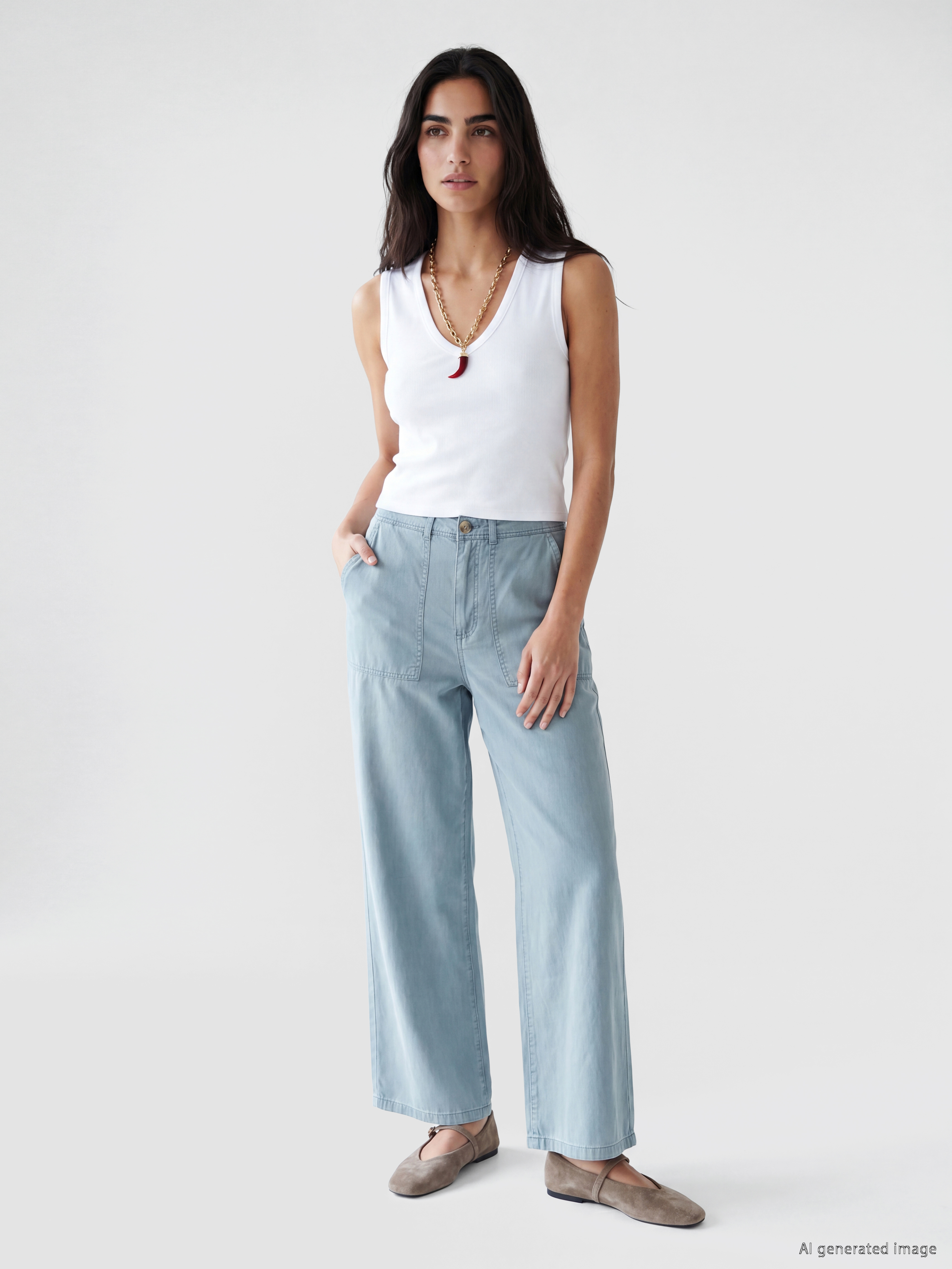 LCW Jeans Yüksek Bel Wideleg Kadın Jean Pantolon