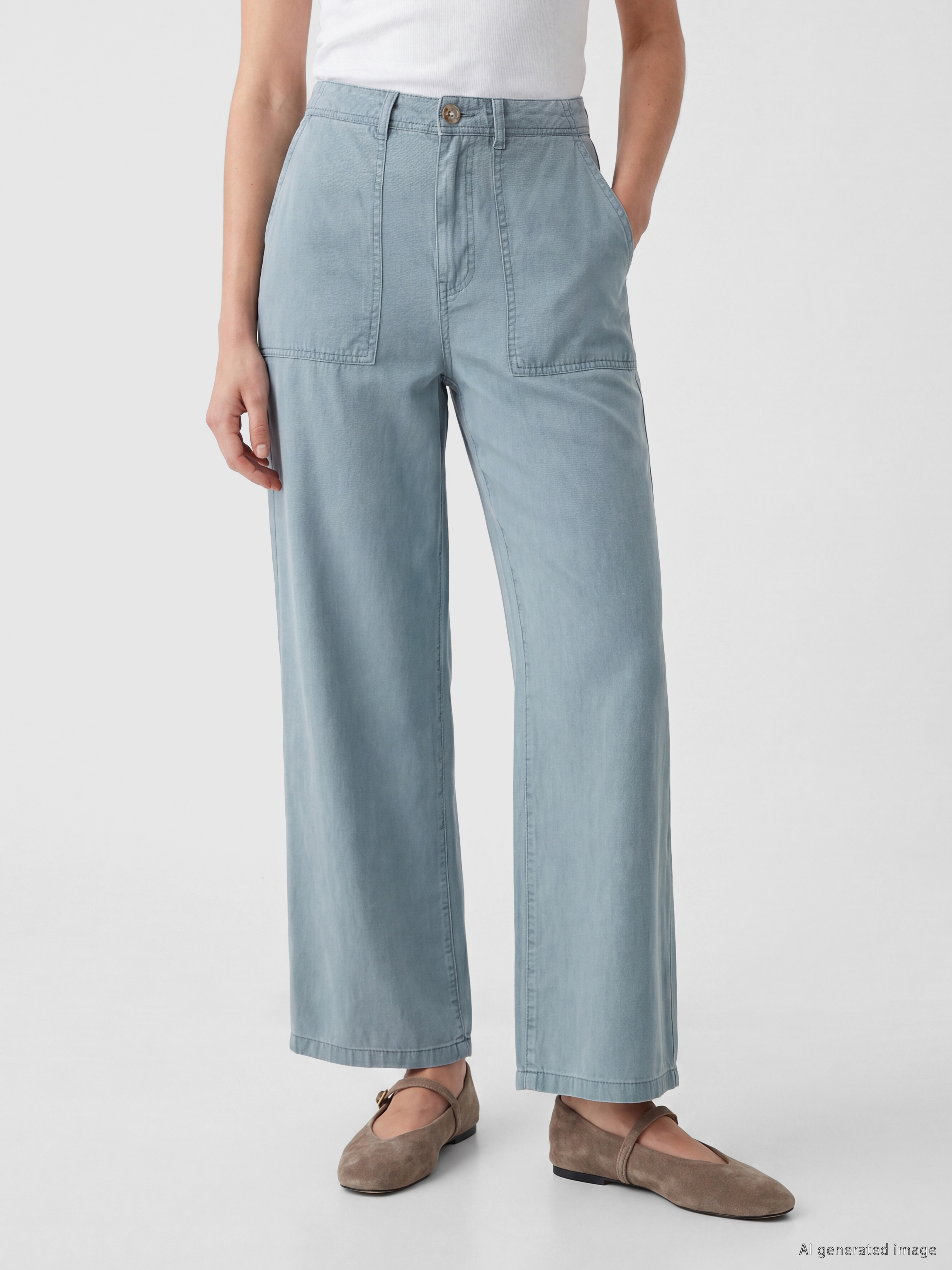 LCW Jeans Yüksek Bel Wideleg Kadın Jean Pantolon görsel 2