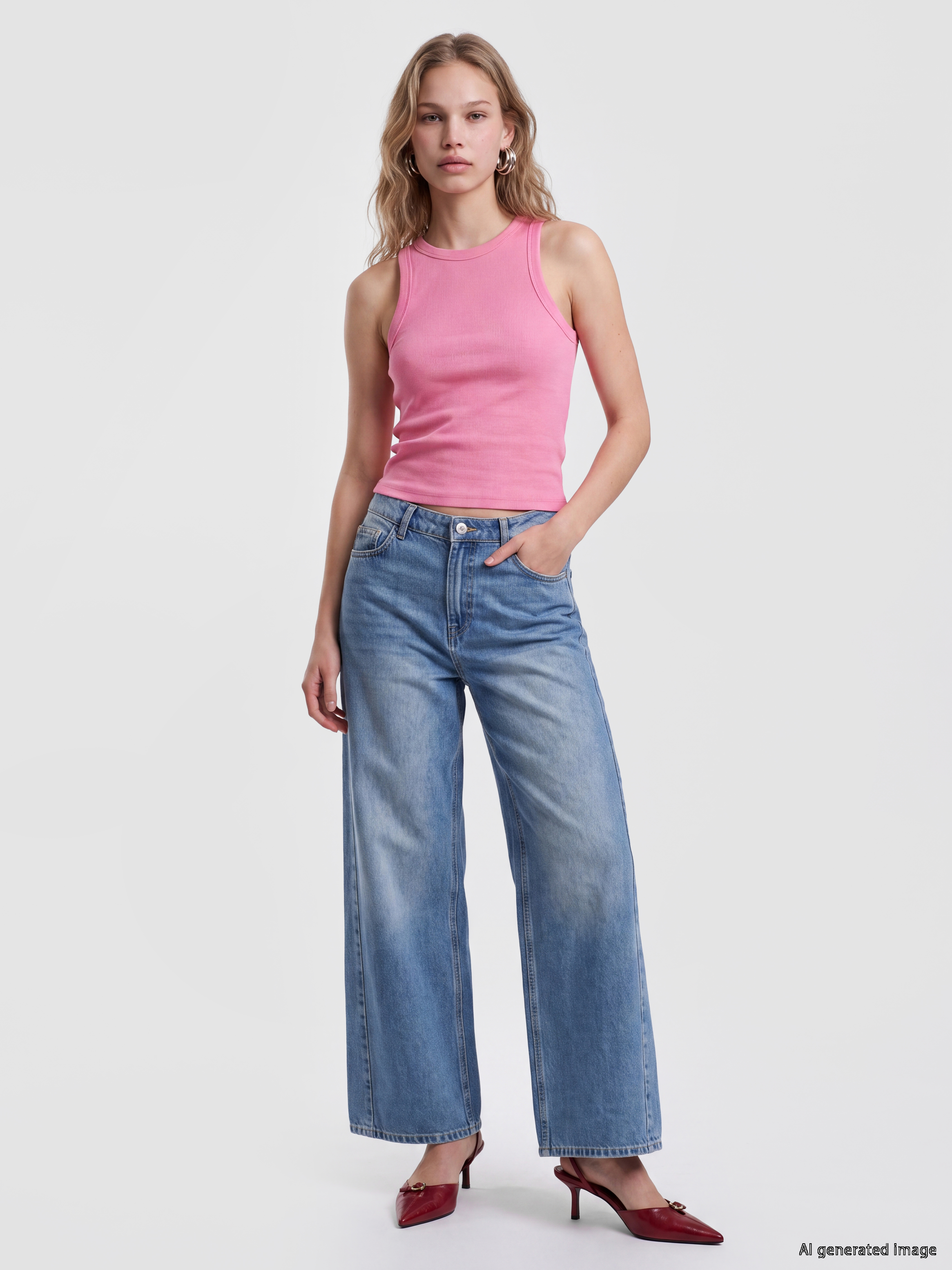 LCW Vision Bisiklet Yaka Kadın Fitilli Atlet görsel 2