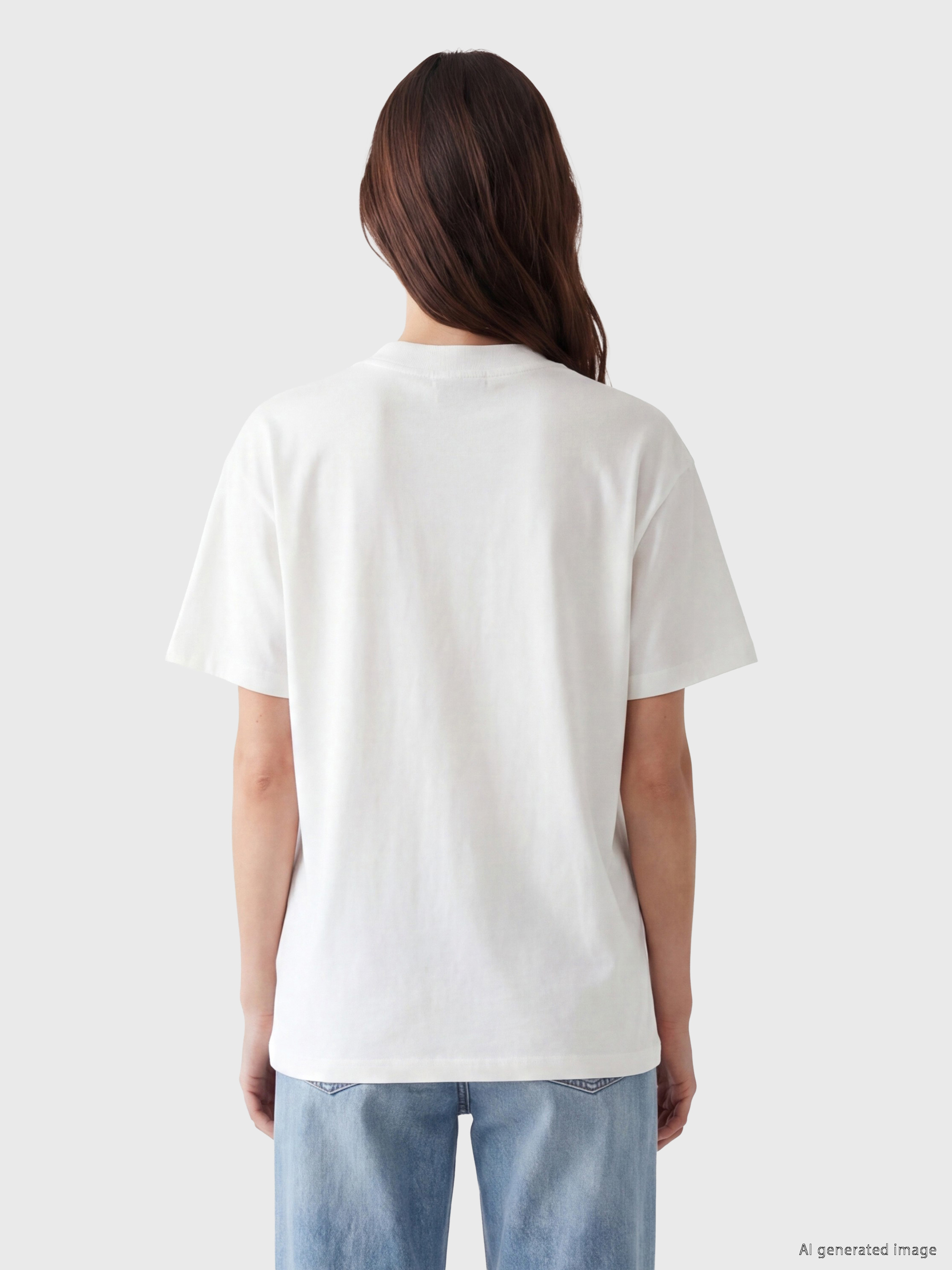 LCW Modest Limon Nakışlı %100 Pamuklu Kadın Tişört görsel 4