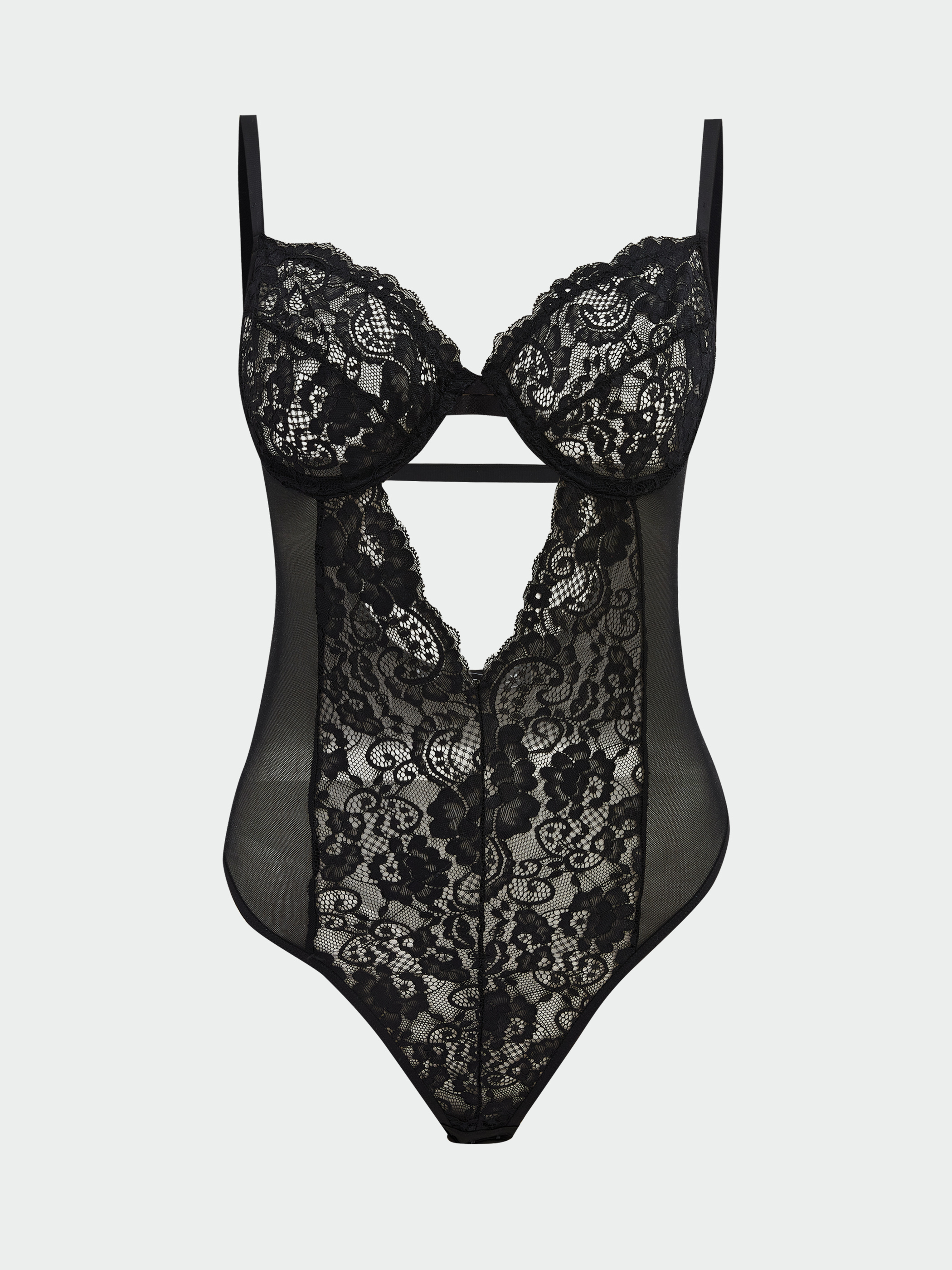 LCW DREAM Balenli Dolgusuz Dantelli Bodysuit görsel 2