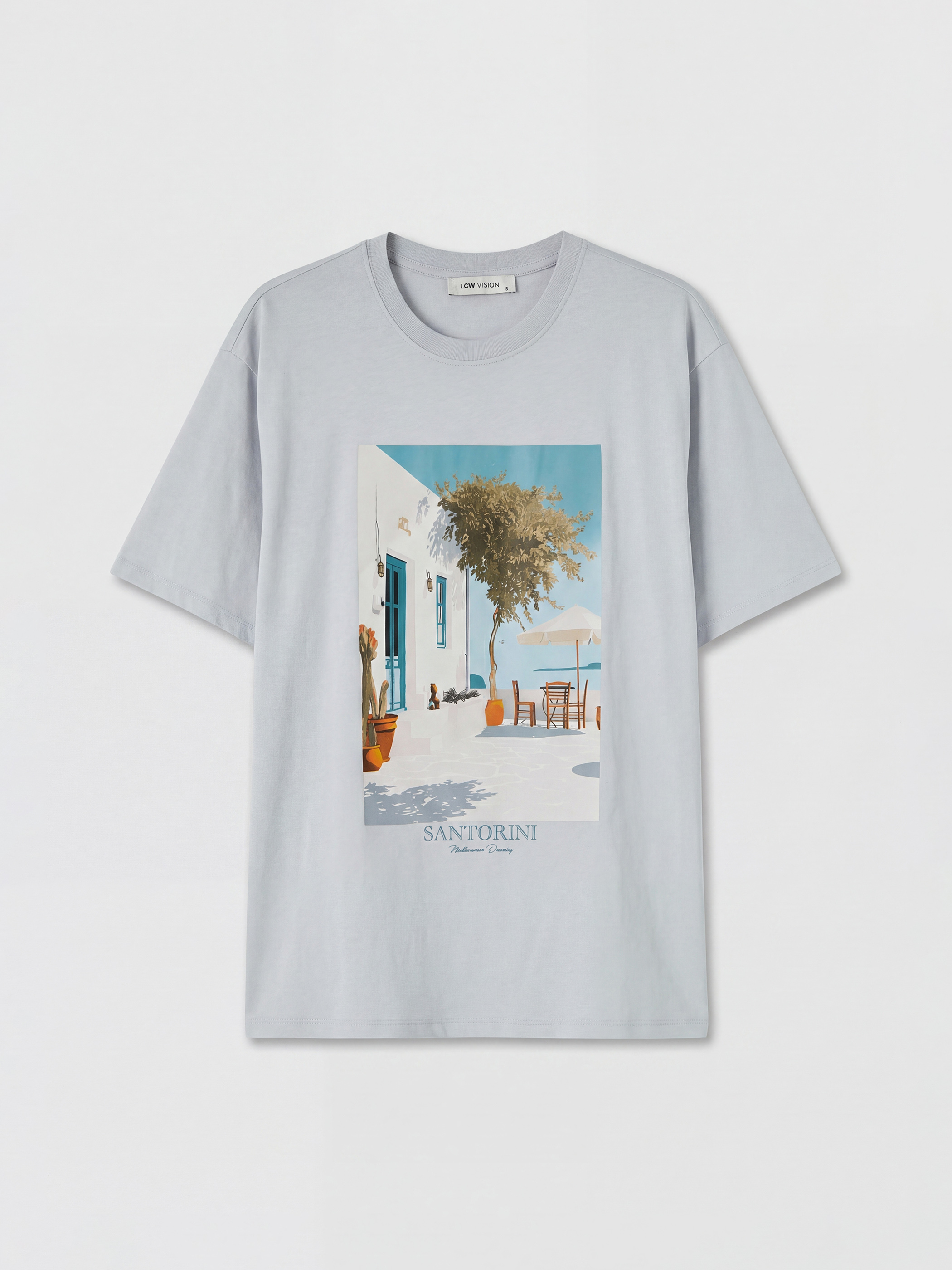 LCW Vision Baskılı Oversize %100 Pamuklu Kadın Tişört görsel 5