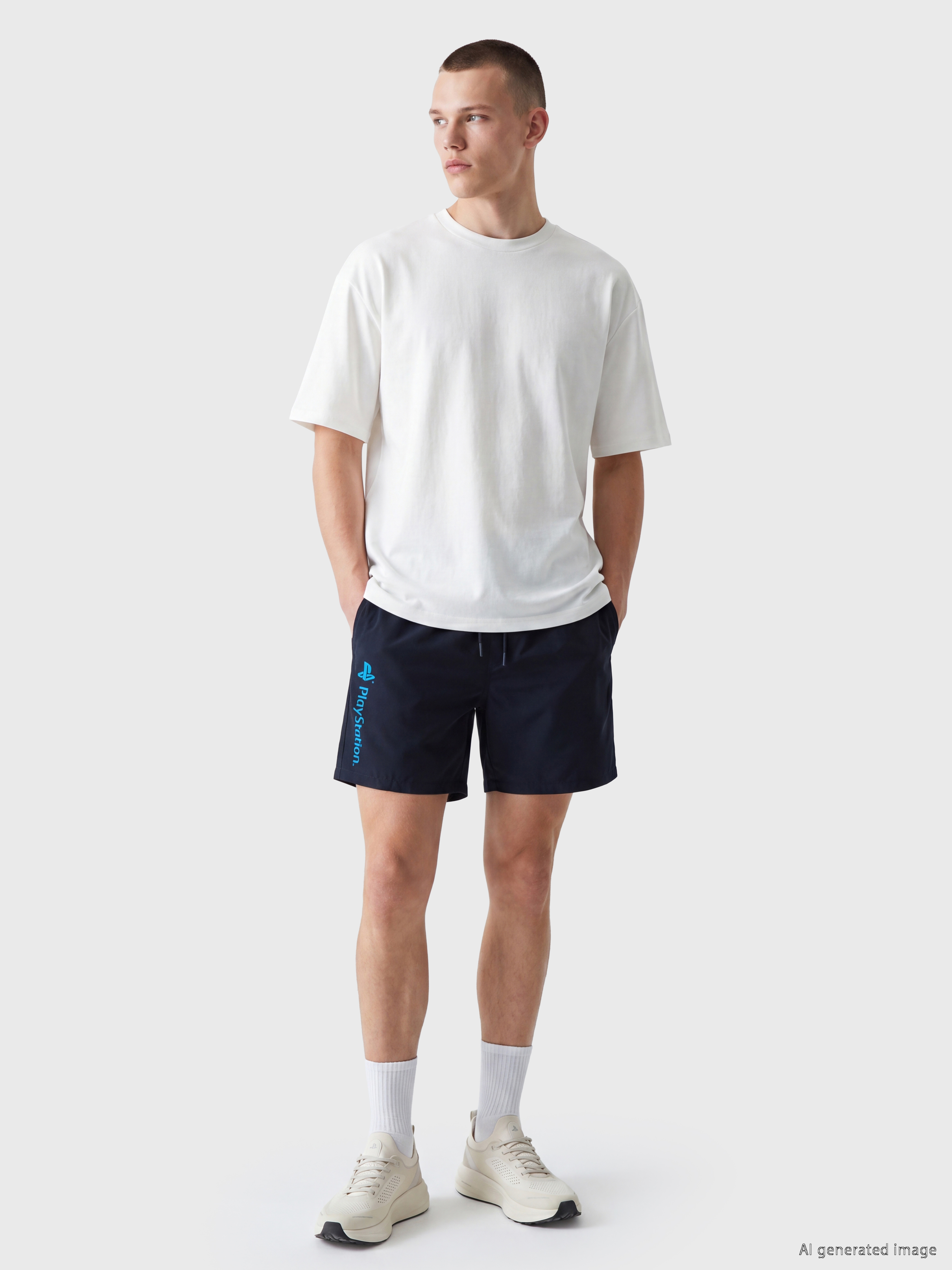 LCW SWIMWEAR Kısa Boy PlayStation Baskılı Erkek Deniz Şortu görsel 2