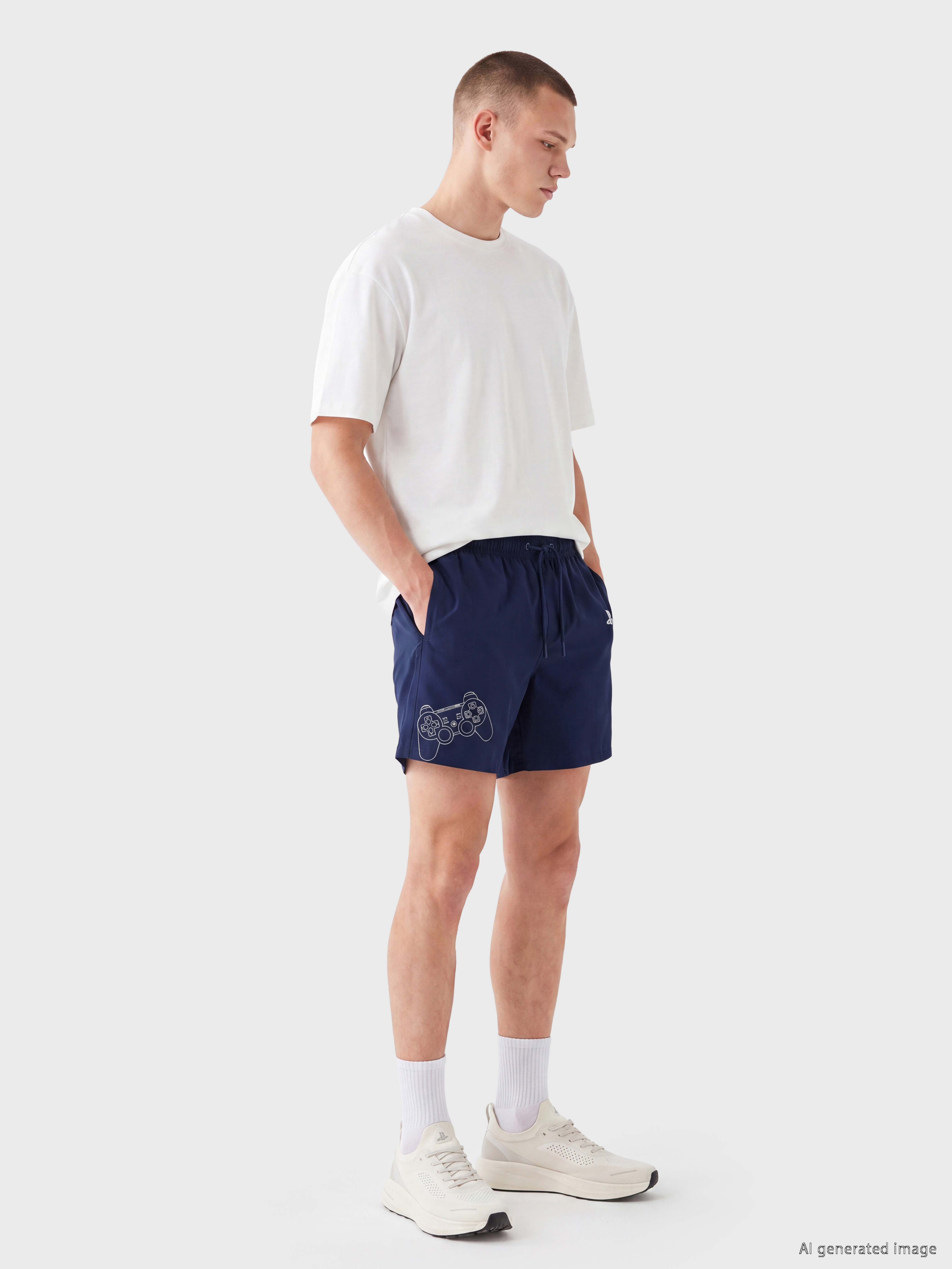 LCW SWIMWEAR Kısa Boy Playstation Baskılı Erkek Deniz Şortu görsel 2