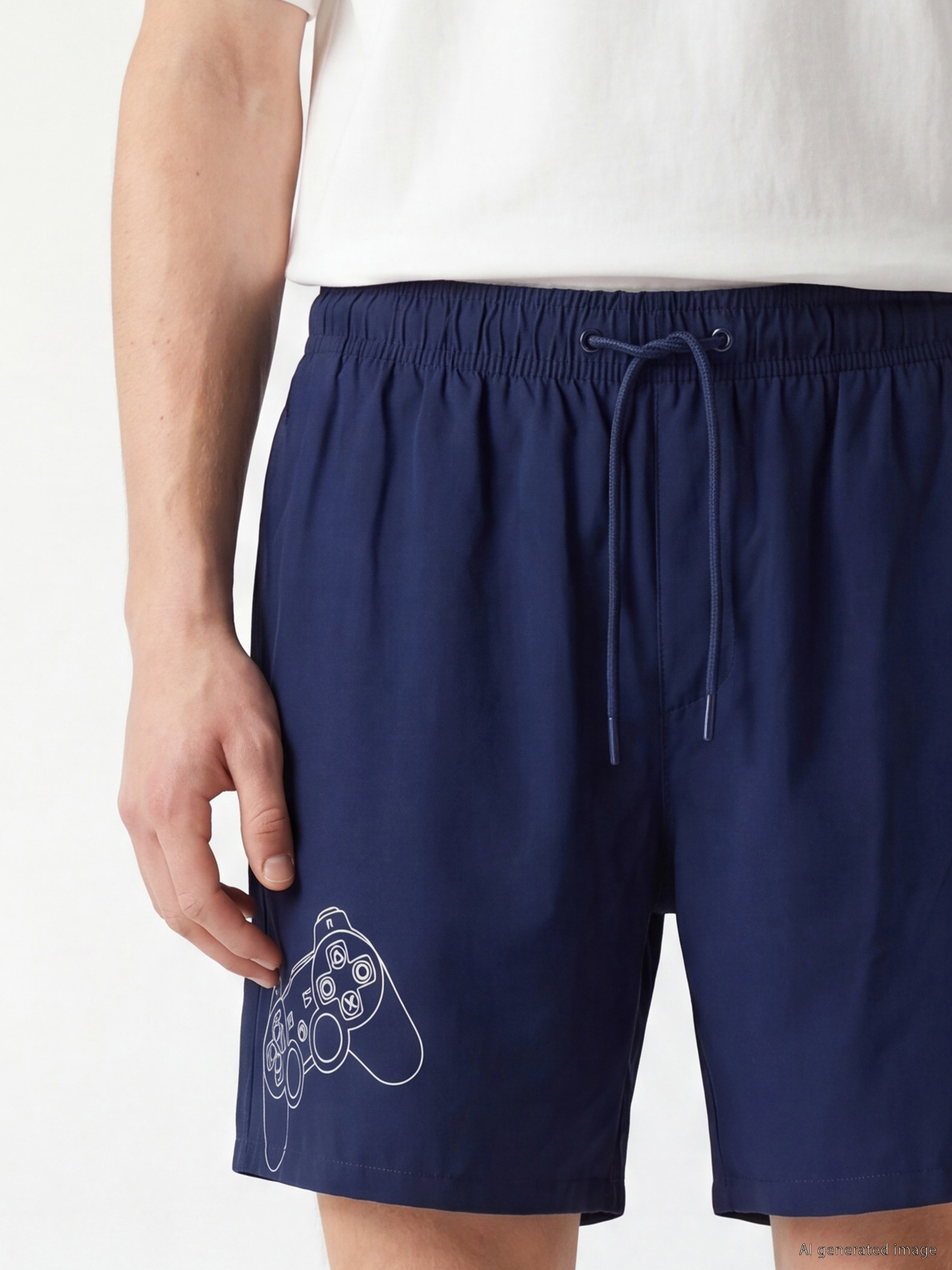 LCW SWIMWEAR Kısa Boy Playstation Baskılı Erkek Deniz Şortu görsel 3