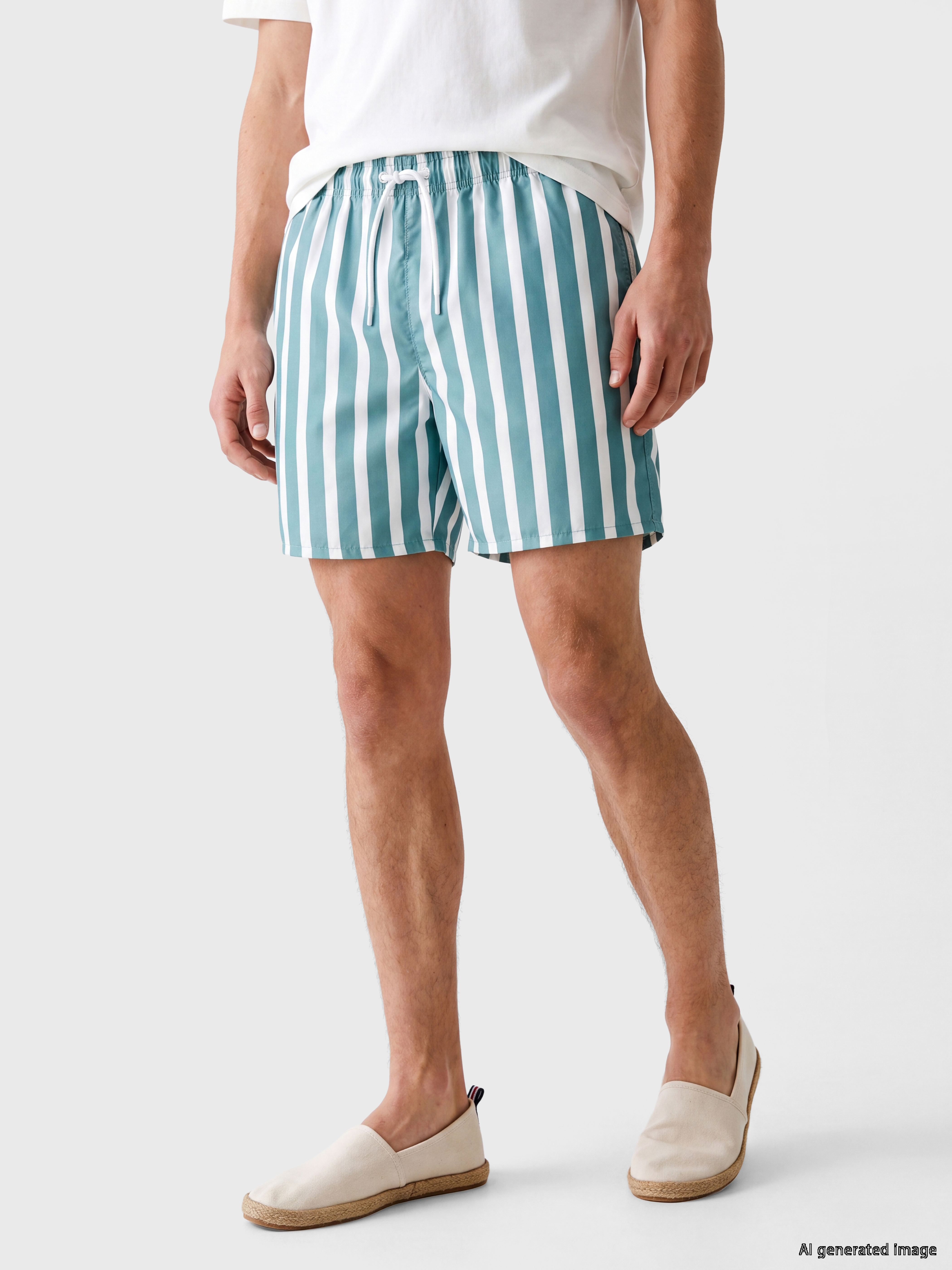 LCW SWIMWEAR Kısa Boy Çizgili Erkek Deniz Şortu