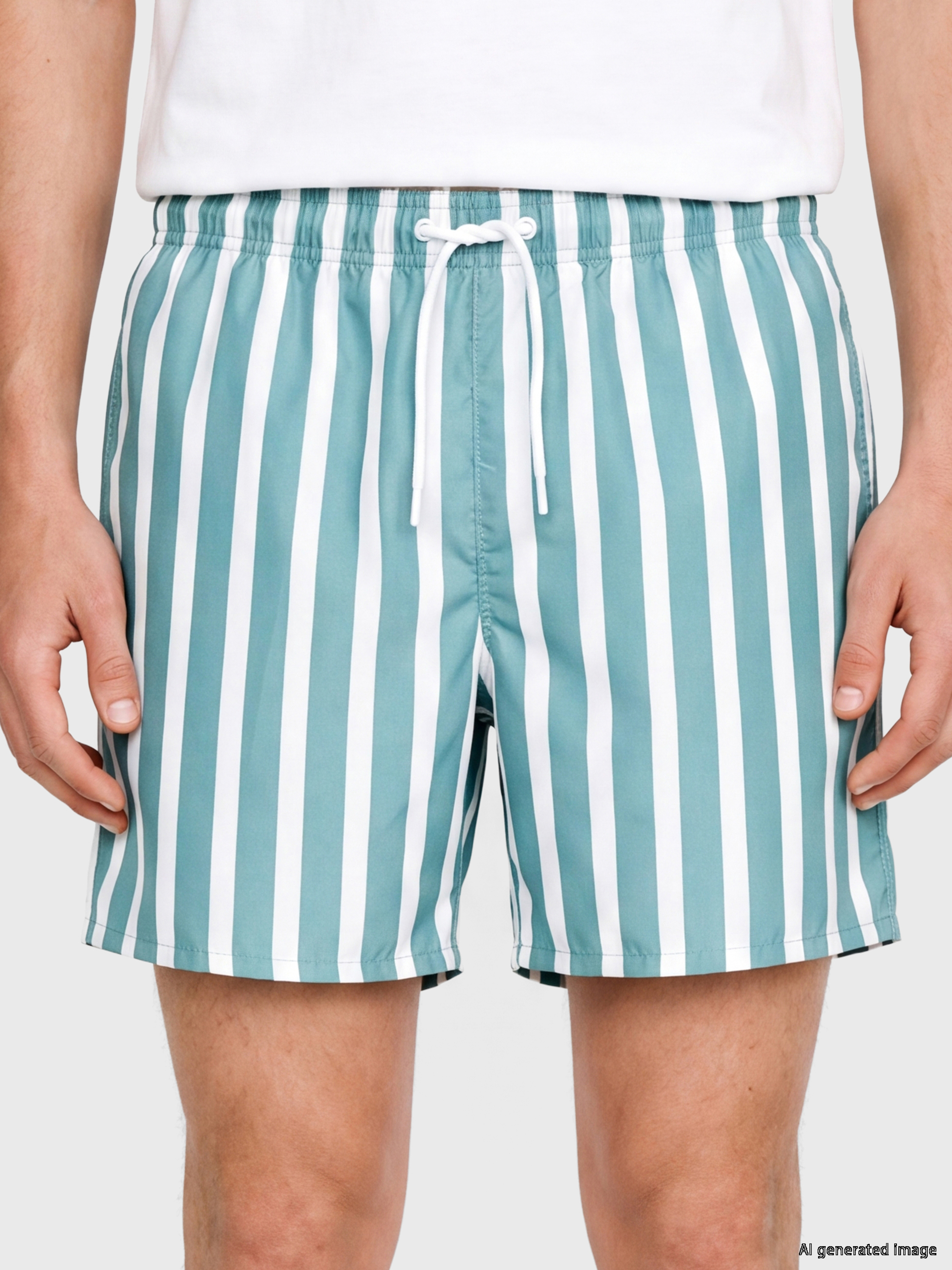 LCW SWIMWEAR Kısa Boy Çizgili Erkek Deniz Şortu görsel 3