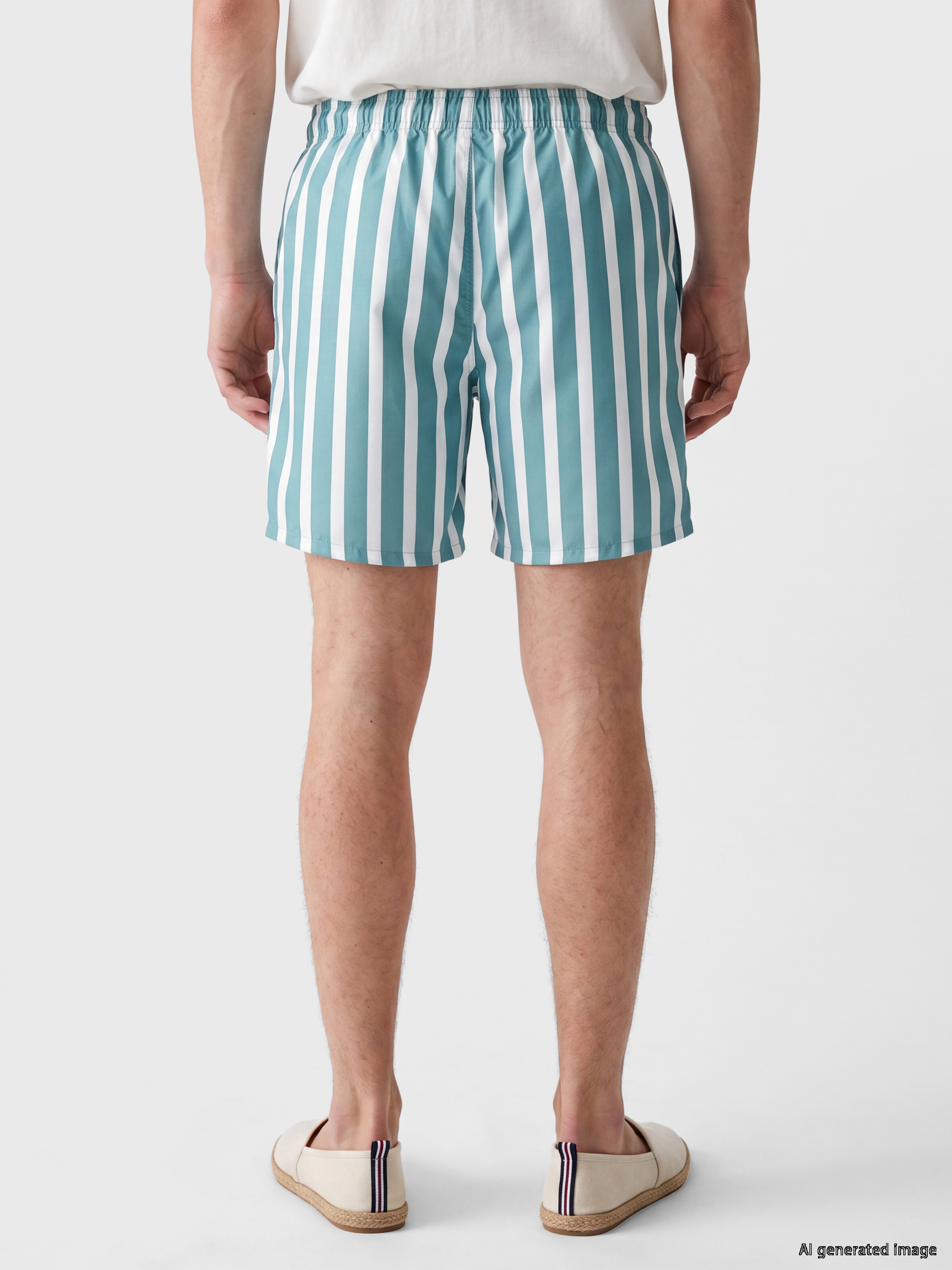 LCW SWIMWEAR Kısa Boy Çizgili Erkek Deniz Şortu görsel 4