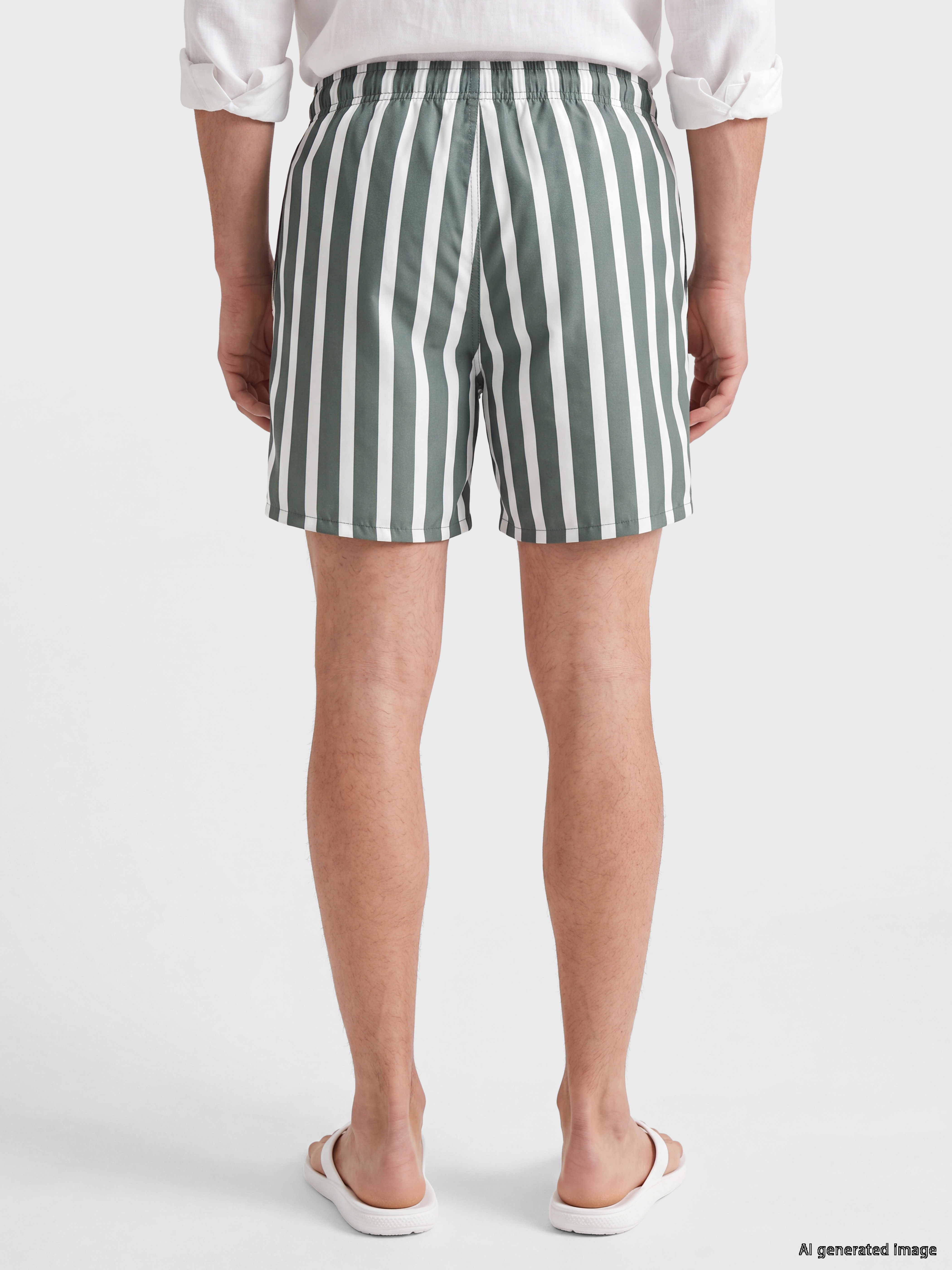 LCW SWIMWEAR Kısa Boy Çizgili Erkek Deniz Şortu görsel 3