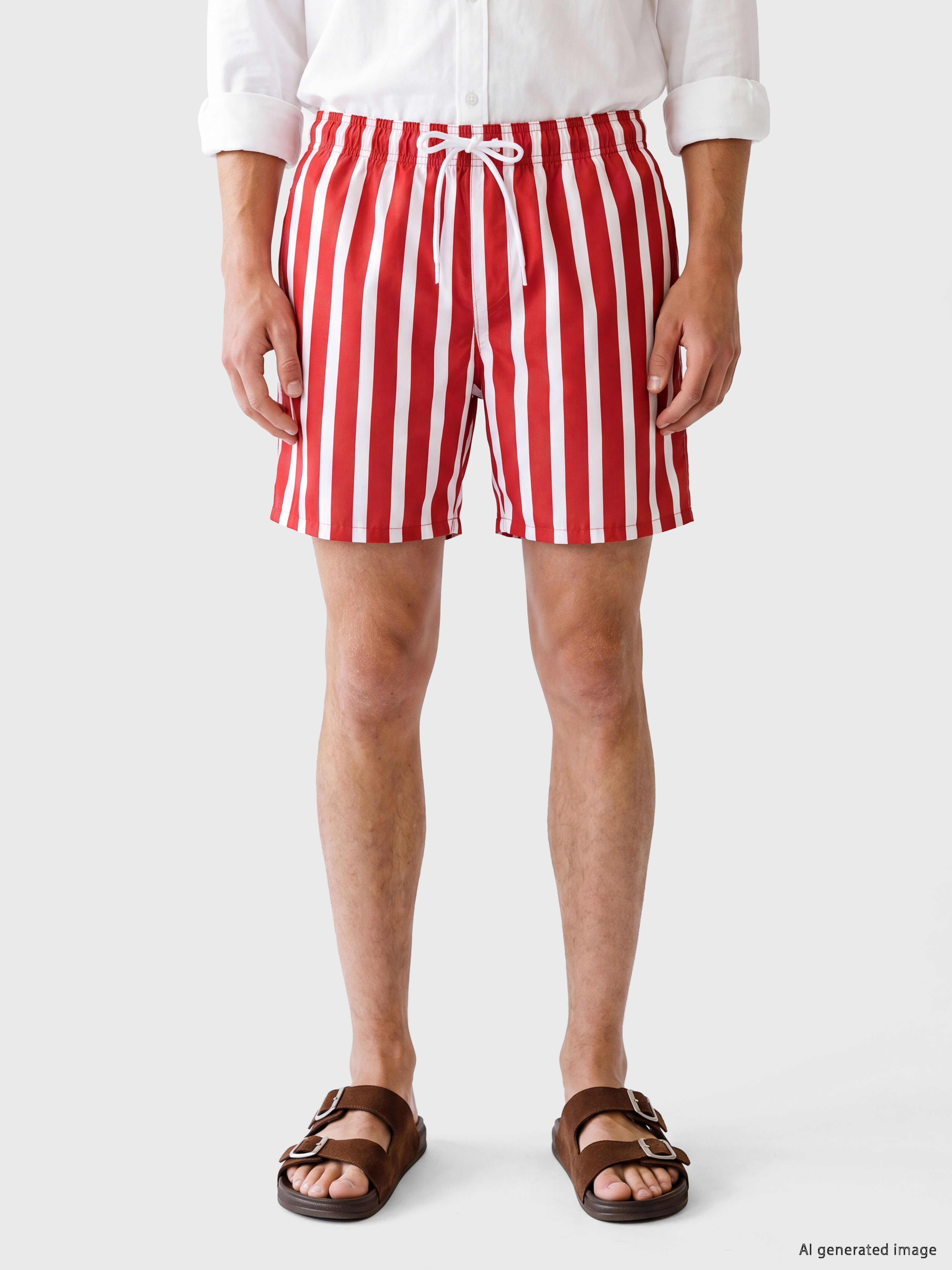 LCW SWIMWEAR Kısa Boy Çizgili Erkek Deniz Şortu görsel 2