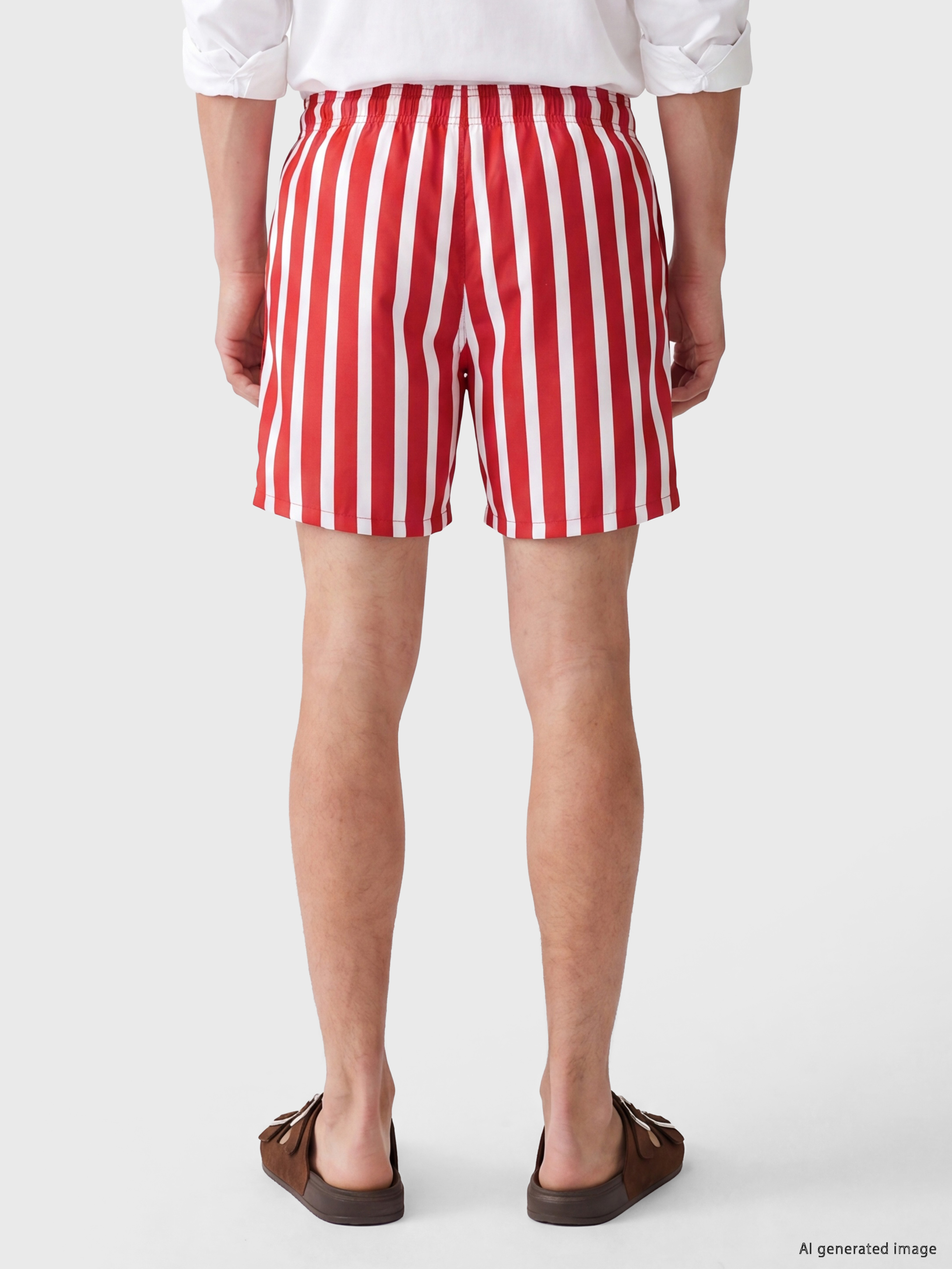 LCW SWIMWEAR Kısa Boy Çizgili Erkek Deniz Şortu görsel 4