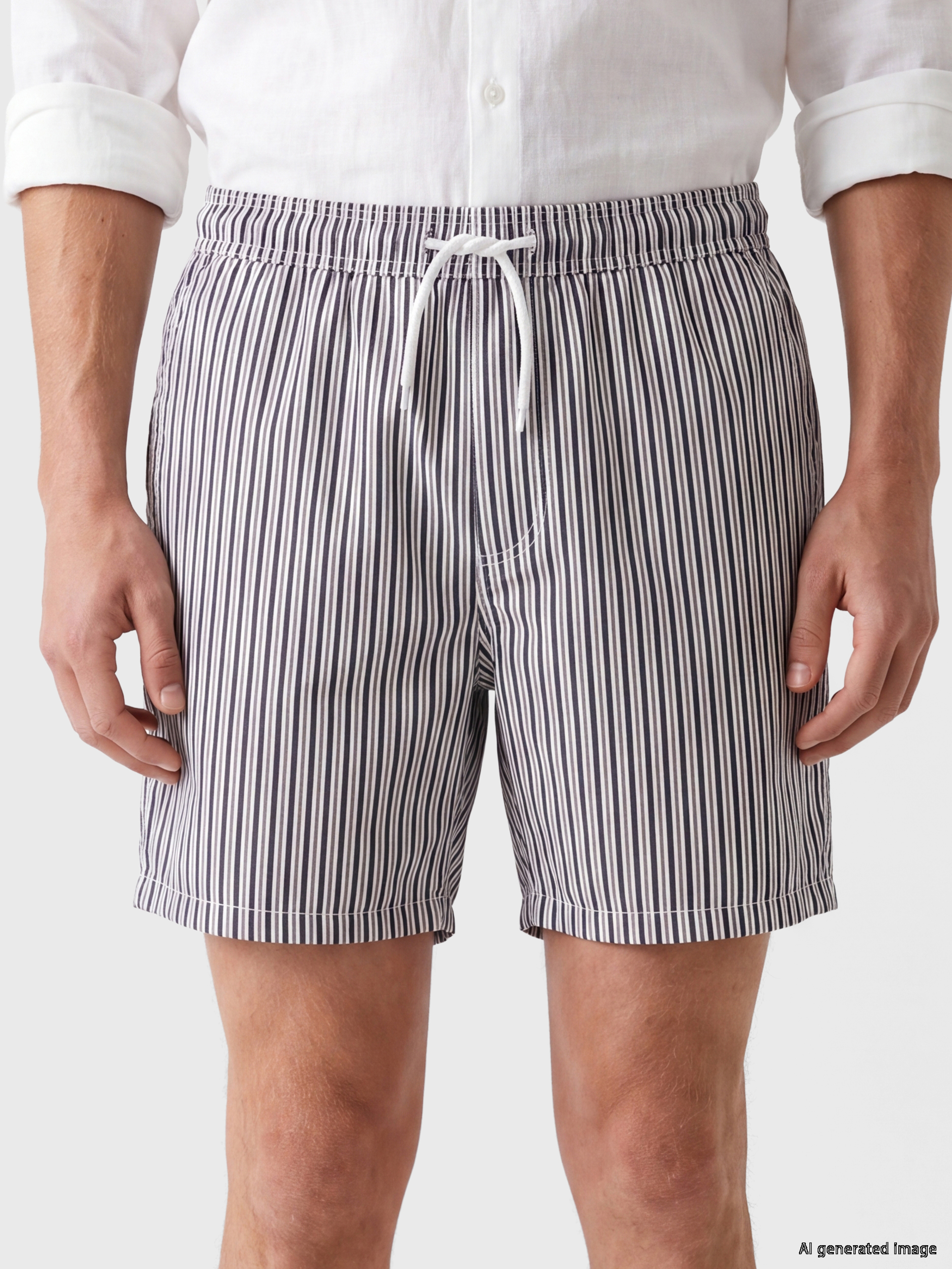 LCW SWIMWEAR Kısa Boy Çizgili Erkek Deniz Şortu görsel 3