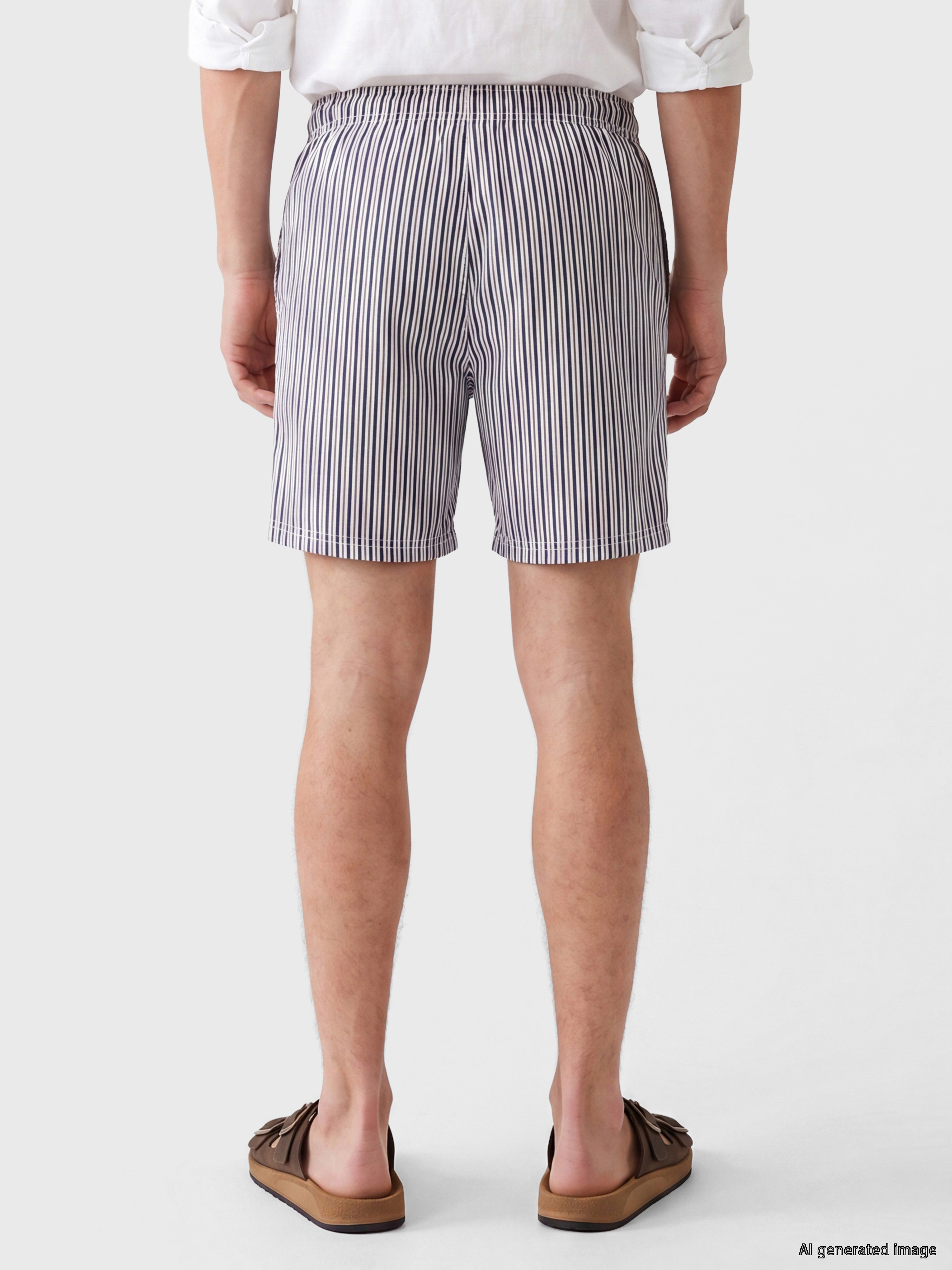 LCW SWIMWEAR Kısa Boy Çizgili Erkek Deniz Şortu görsel 4