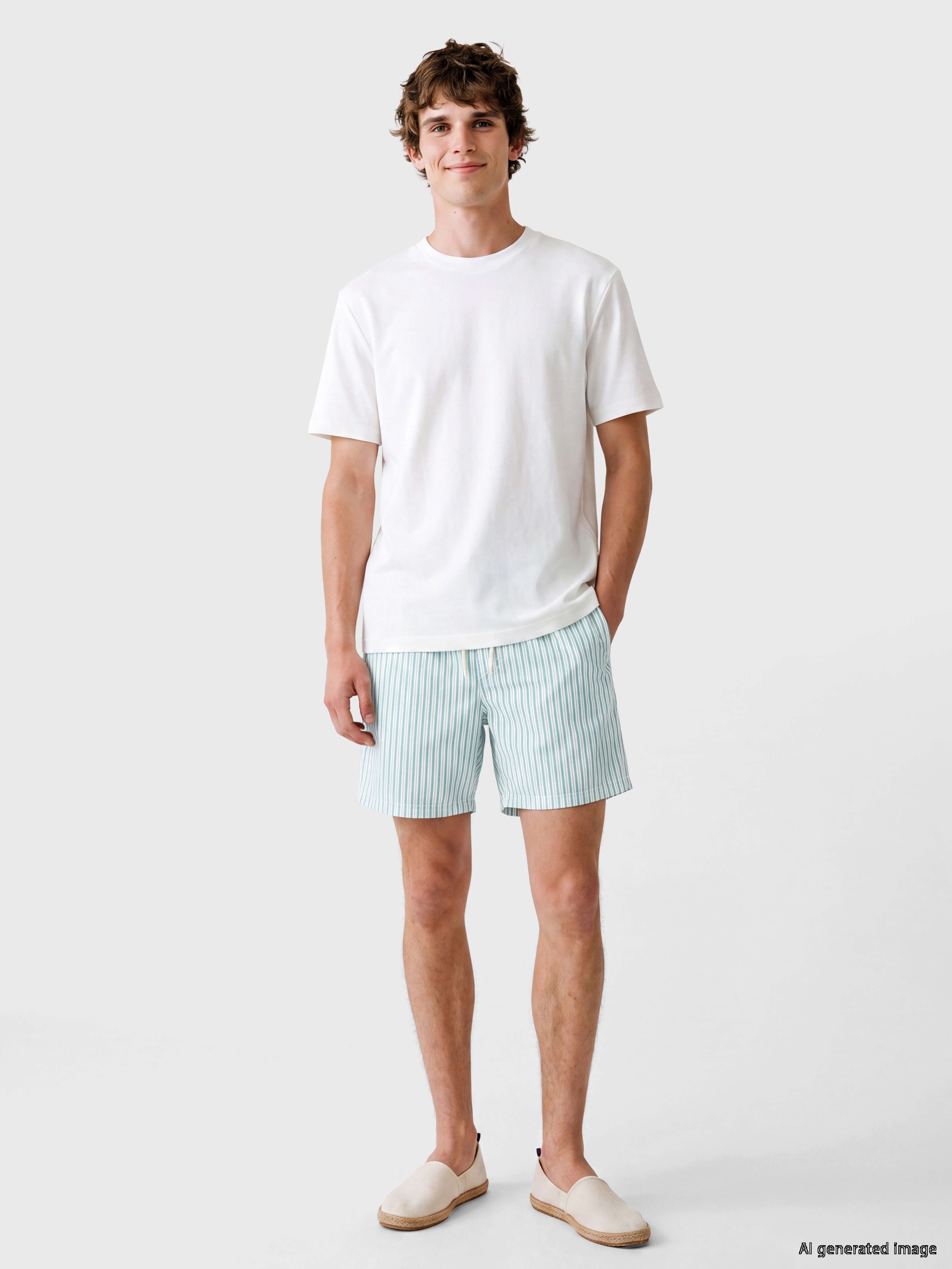 LCW SWIMWEAR Kısa Boy Çizgili Erkek Deniz Şortu görsel 2
