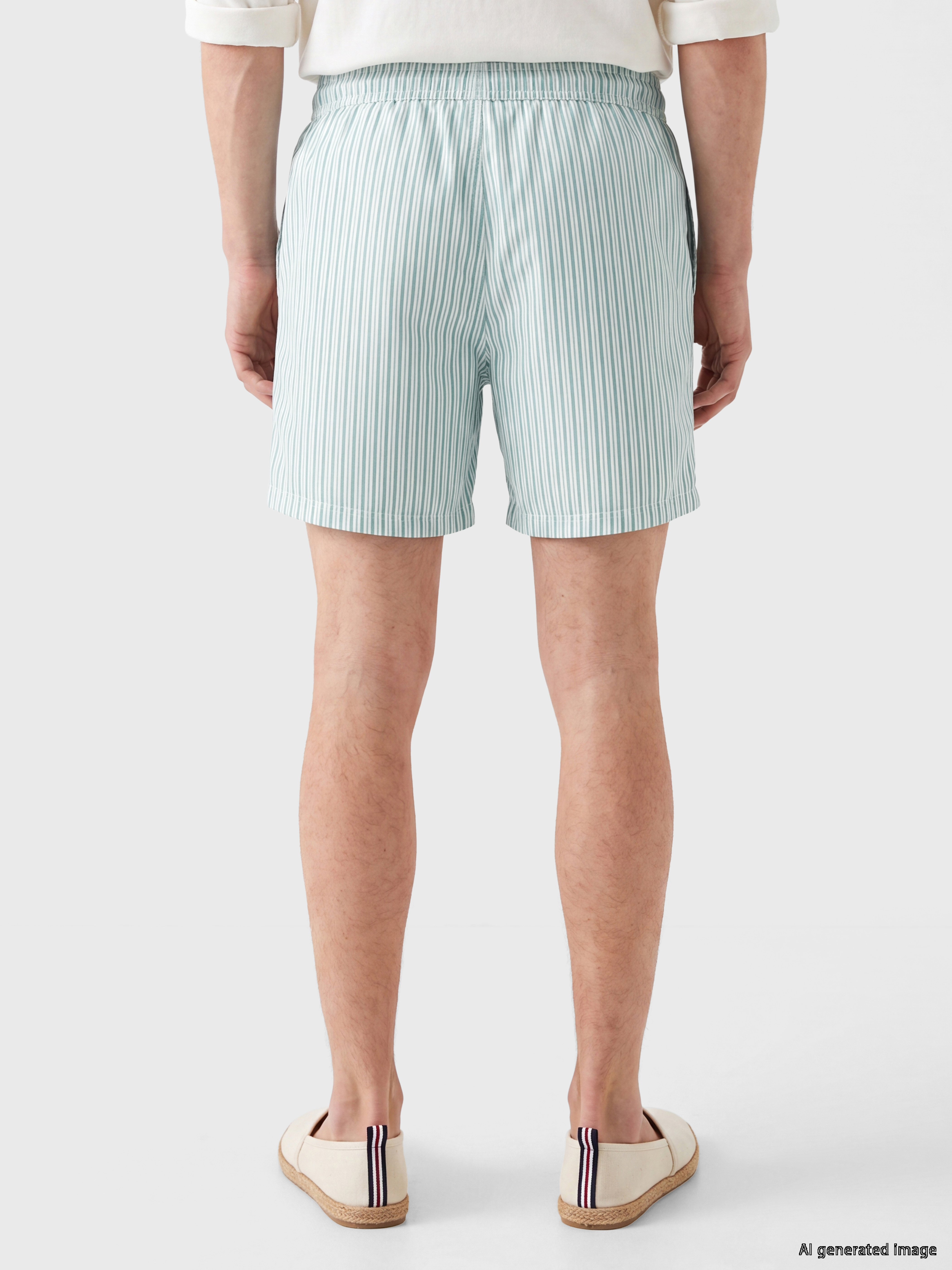 LCW SWIMWEAR Kısa Boy Çizgili Erkek Deniz Şortu görsel 4