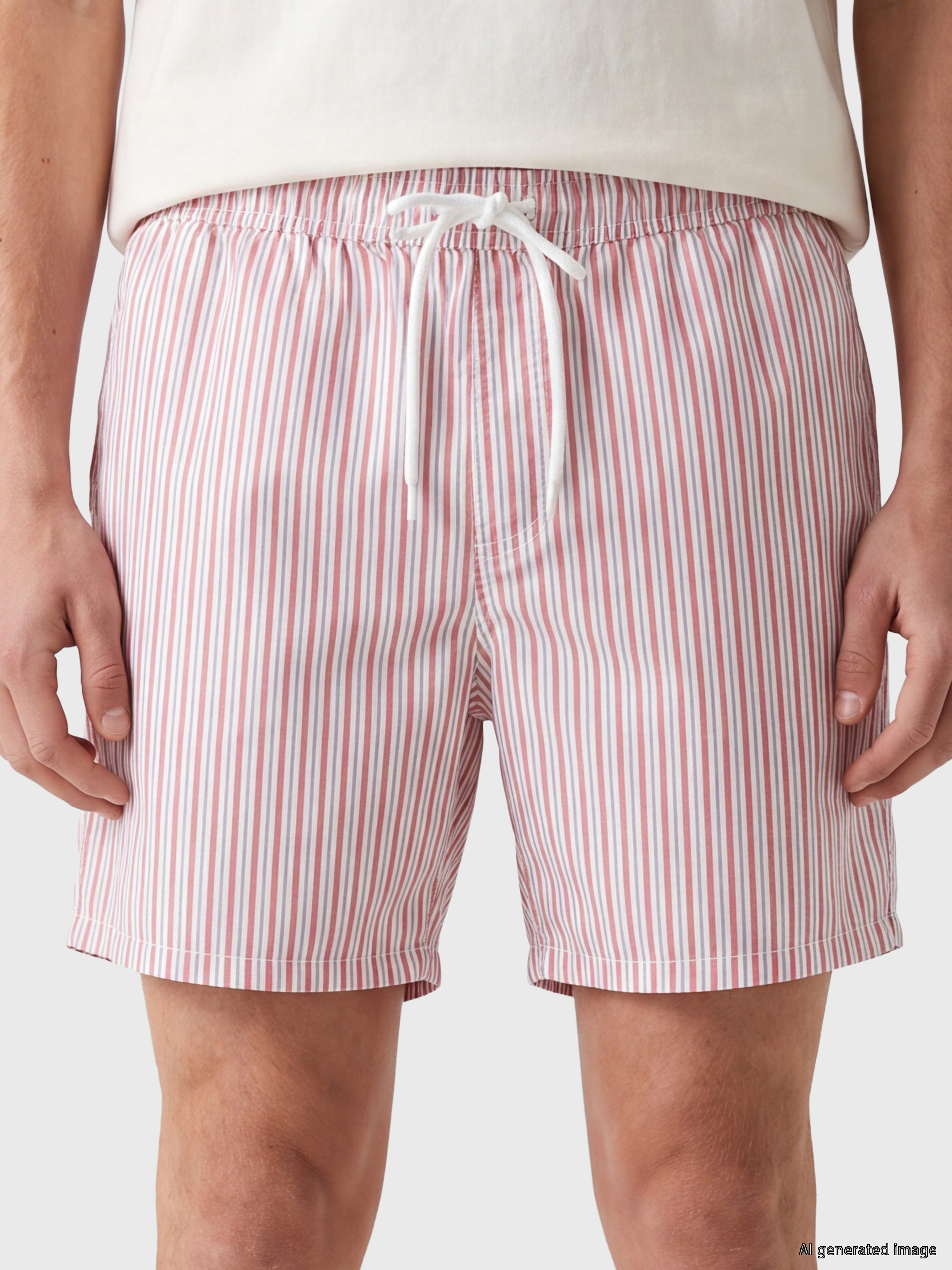 LCW SWIMWEAR Kısa Boy Beli Lastikli Çizgili Erkek Deniz Şortu görsel 3