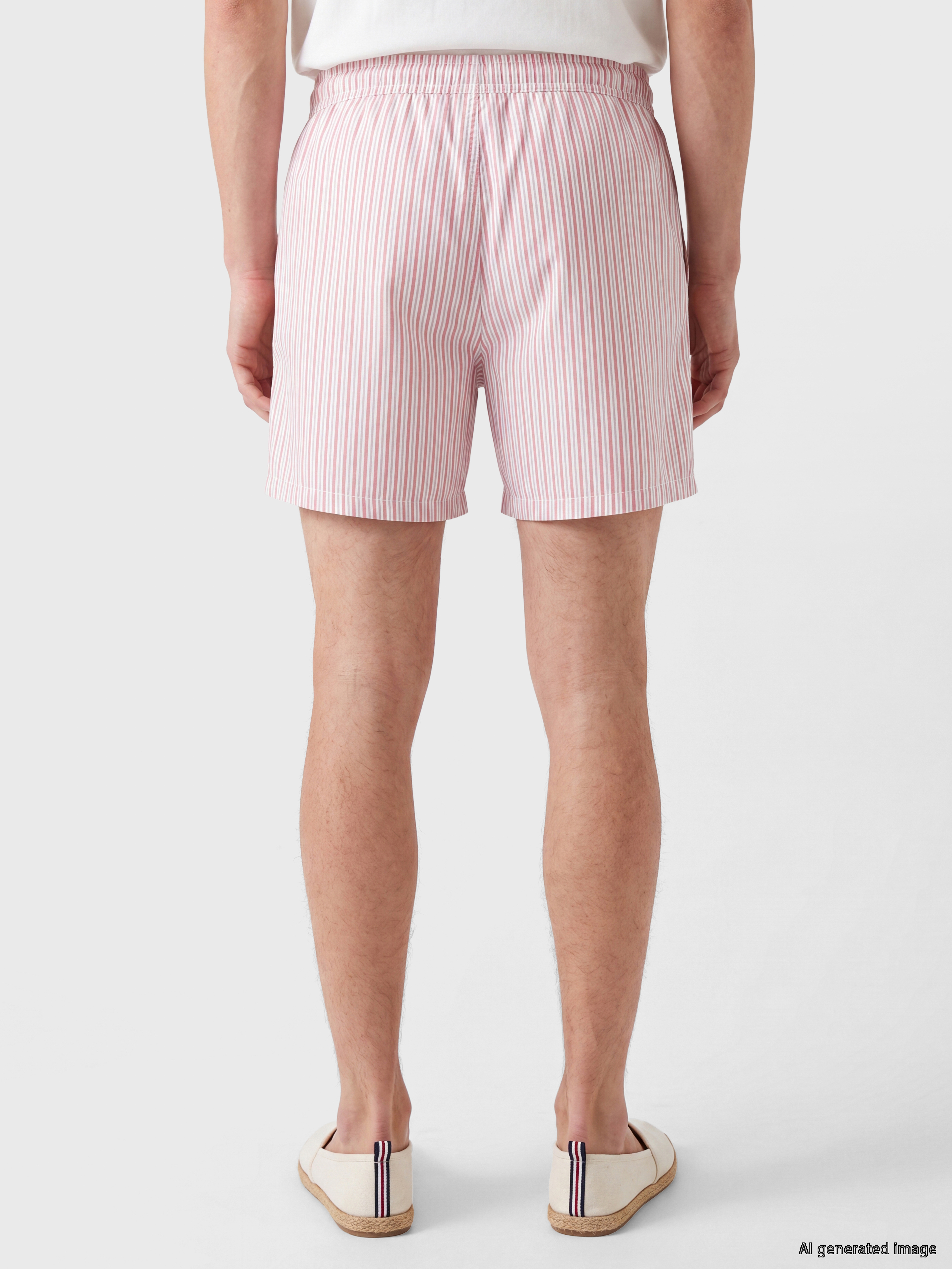 LCW SWIMWEAR Kısa Boy Beli Lastikli Çizgili Erkek Deniz Şortu görsel 4