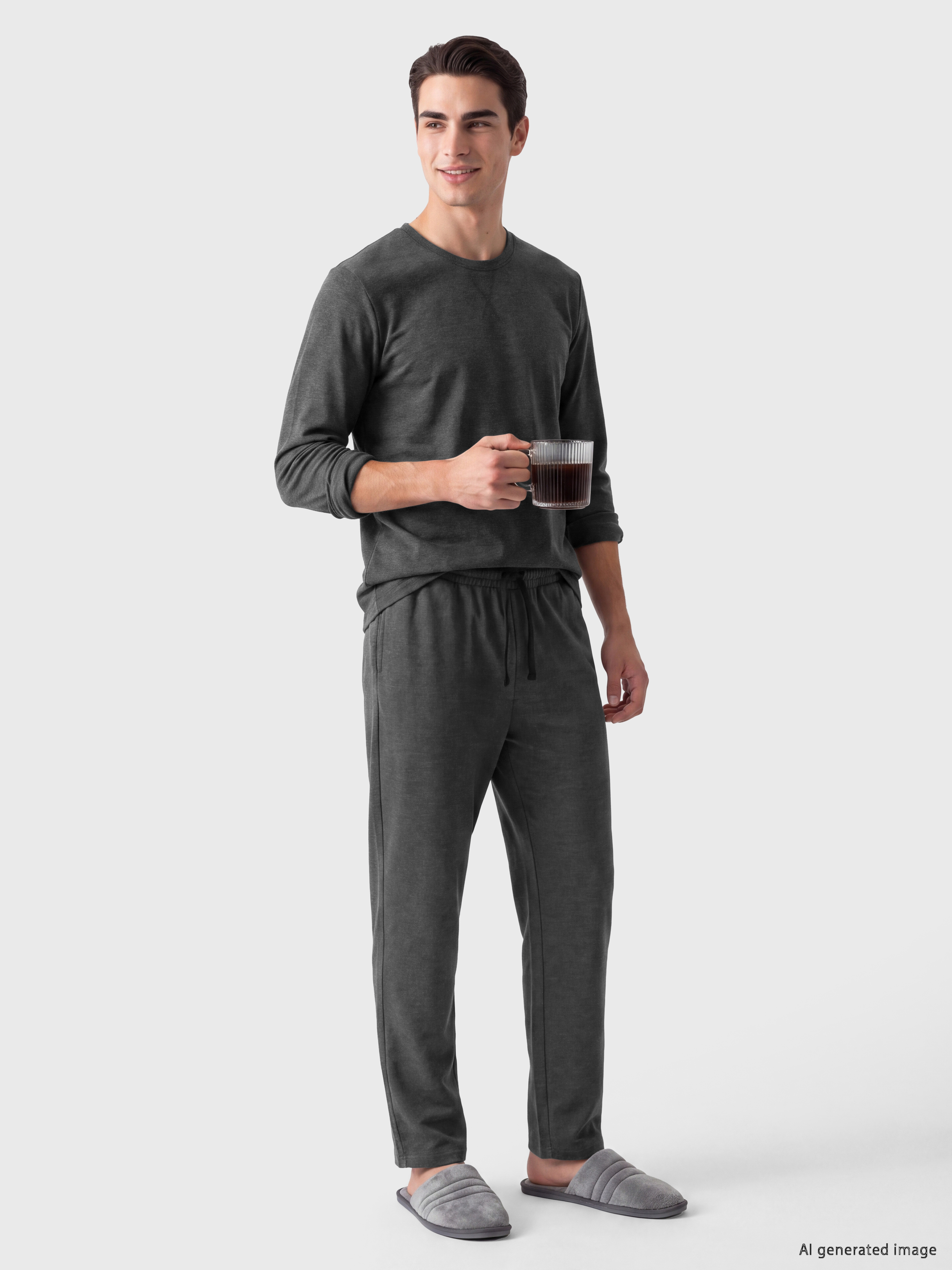LCW Limitless Kolay Giyilebilir Çıtçıtlı Erkek Pijama Takımı görsel 2