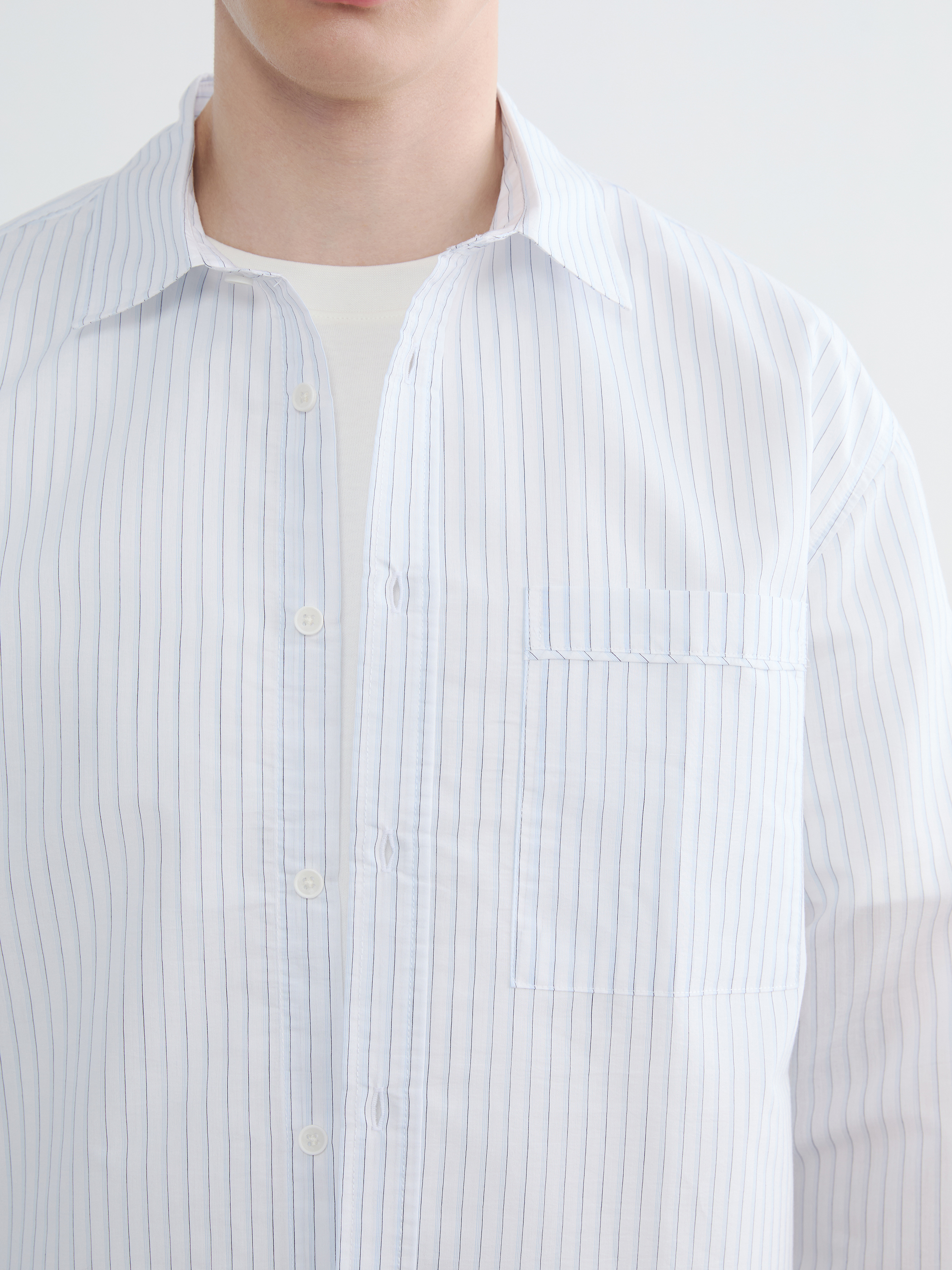 XSIDE Regular Fit Çizgili Poplin Erkek Gömlek görsel 3