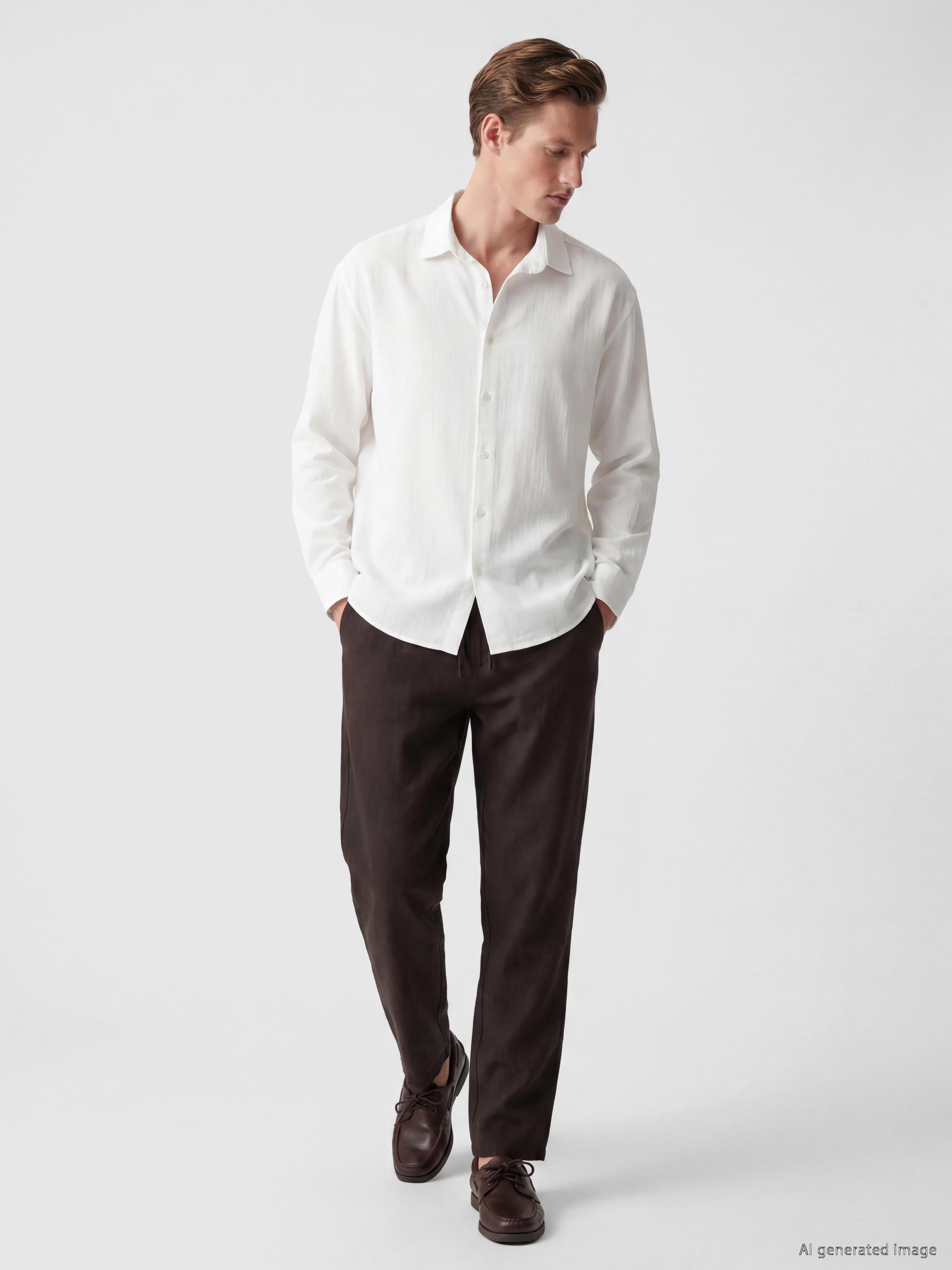 LCW Vision Regular Fit Erkek Keten Pantolon görsel 2