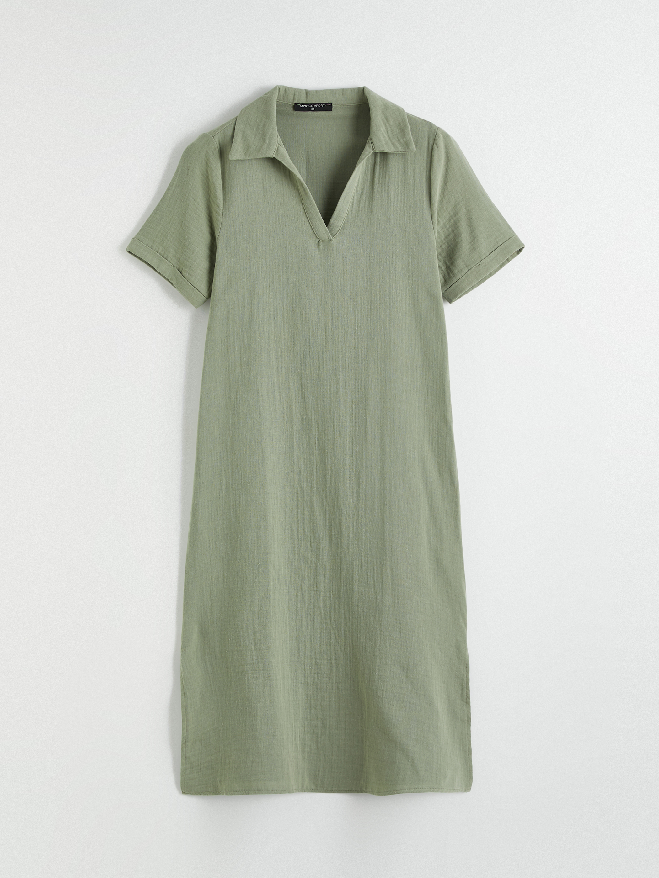 LCW Comfort Polo Yaka Yırtmaçlı Elbise görsel 5