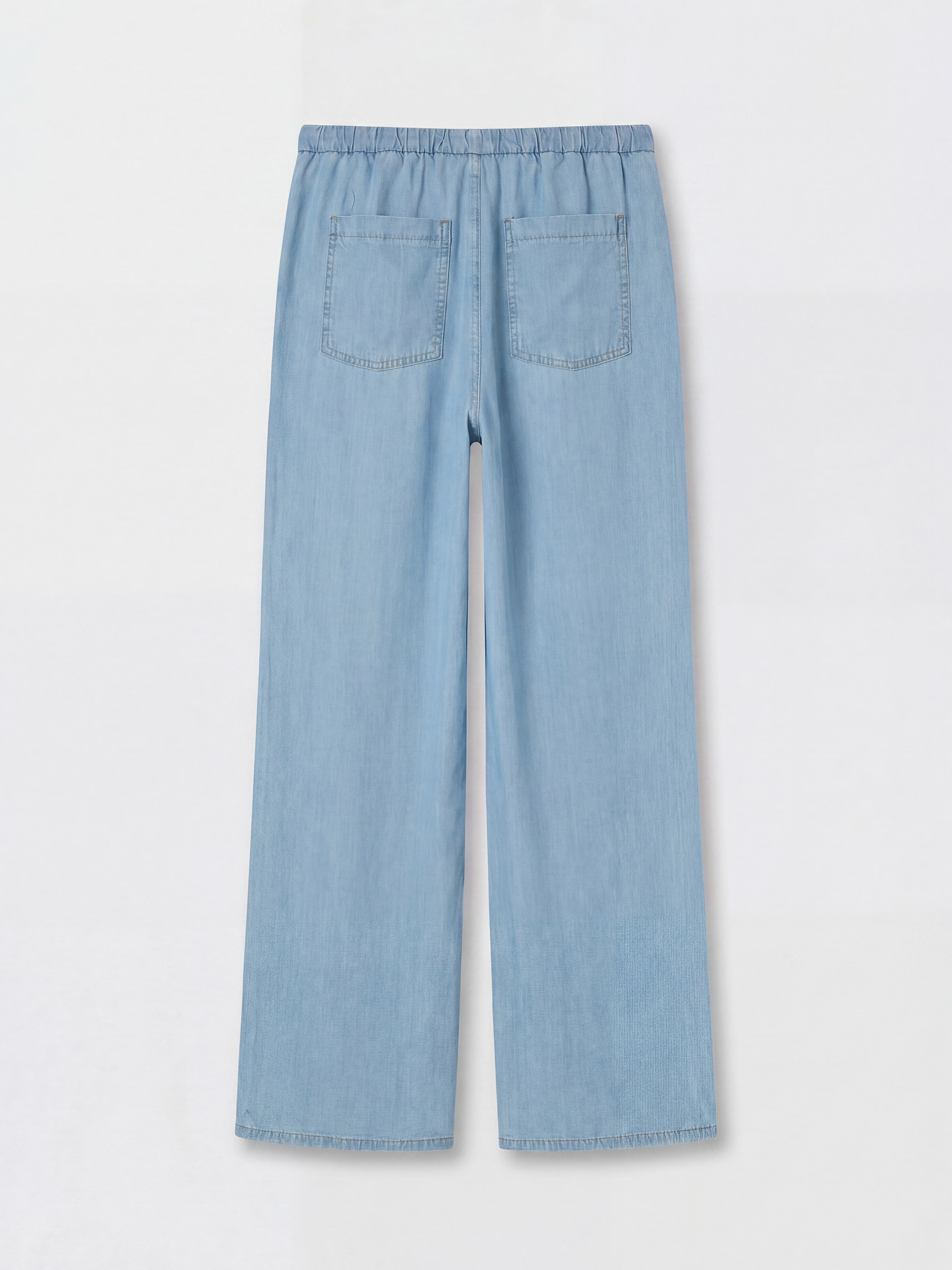 LCW Comfort Beli Lastikli Wideleg Kadın Jean Pantolon görsel 6