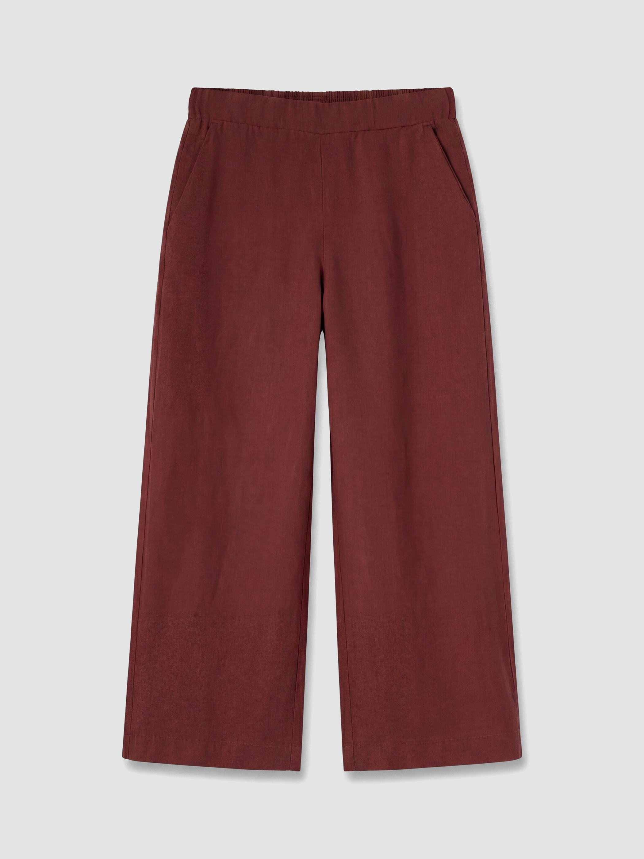 LCWAIKIKI Classic Beli Lastikli Kadın %100 Keten Pantolon görsel 5