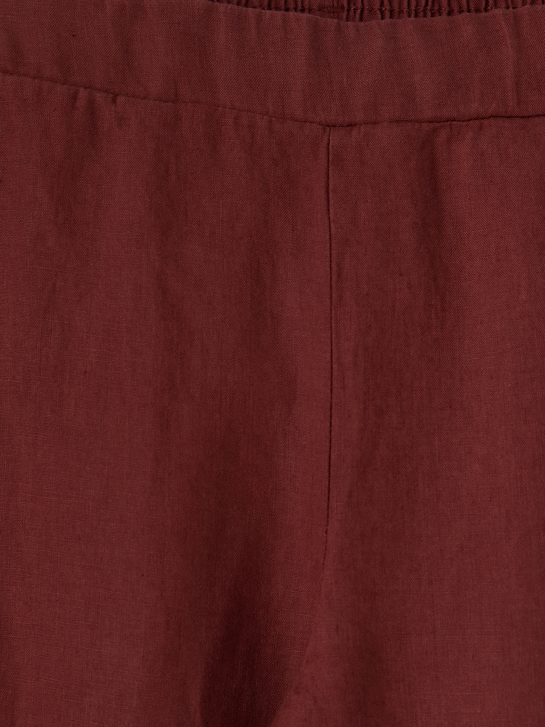 LCWAIKIKI Classic Beli Lastikli Kadın %100 Keten Pantolon görsel 6