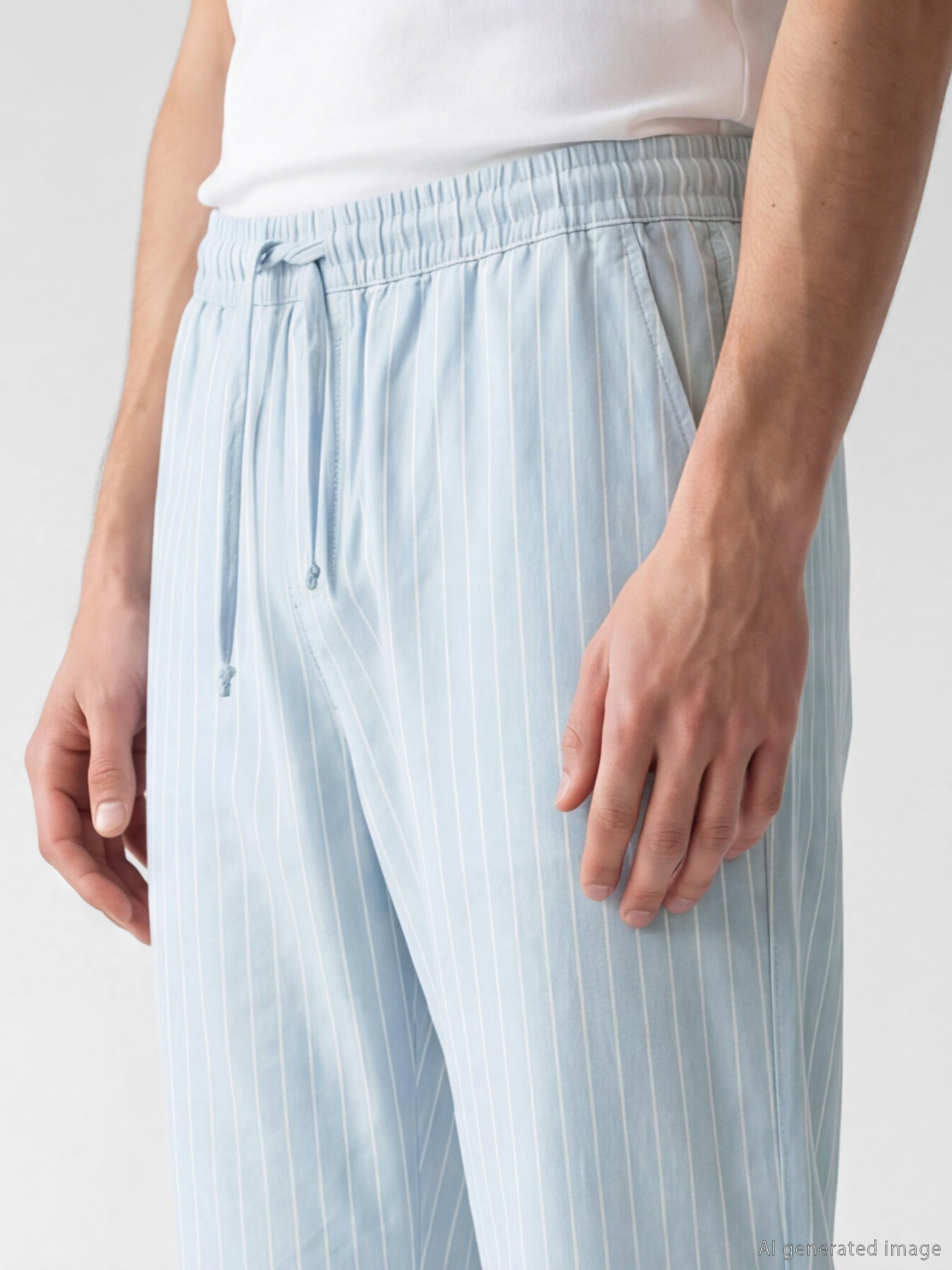XSIDE Rahat Kalıp Keten Görünümlü Erkek Pantolon görsel 3