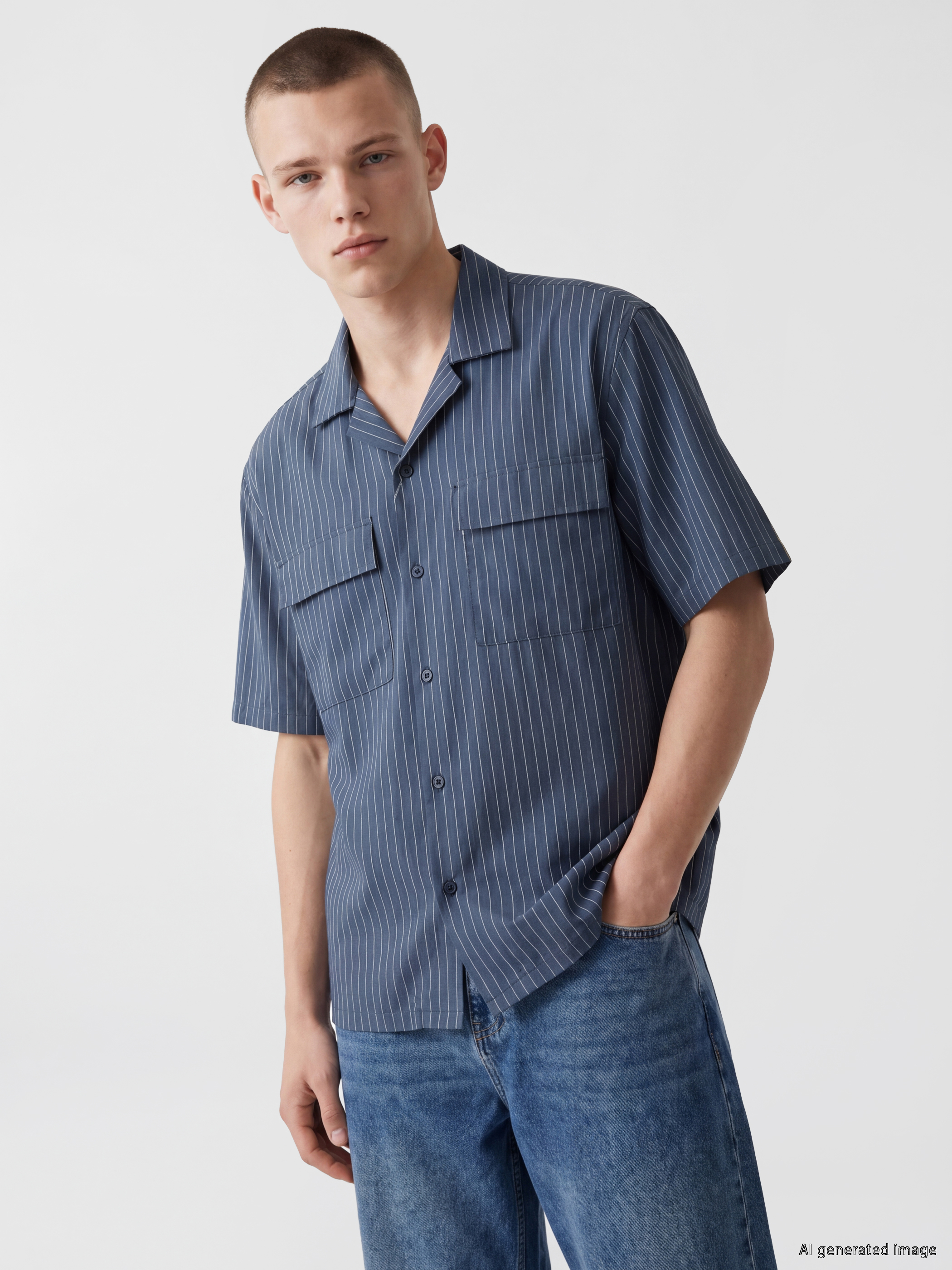 XSIDE Loose Fit Çizgili Erkek Gömlek