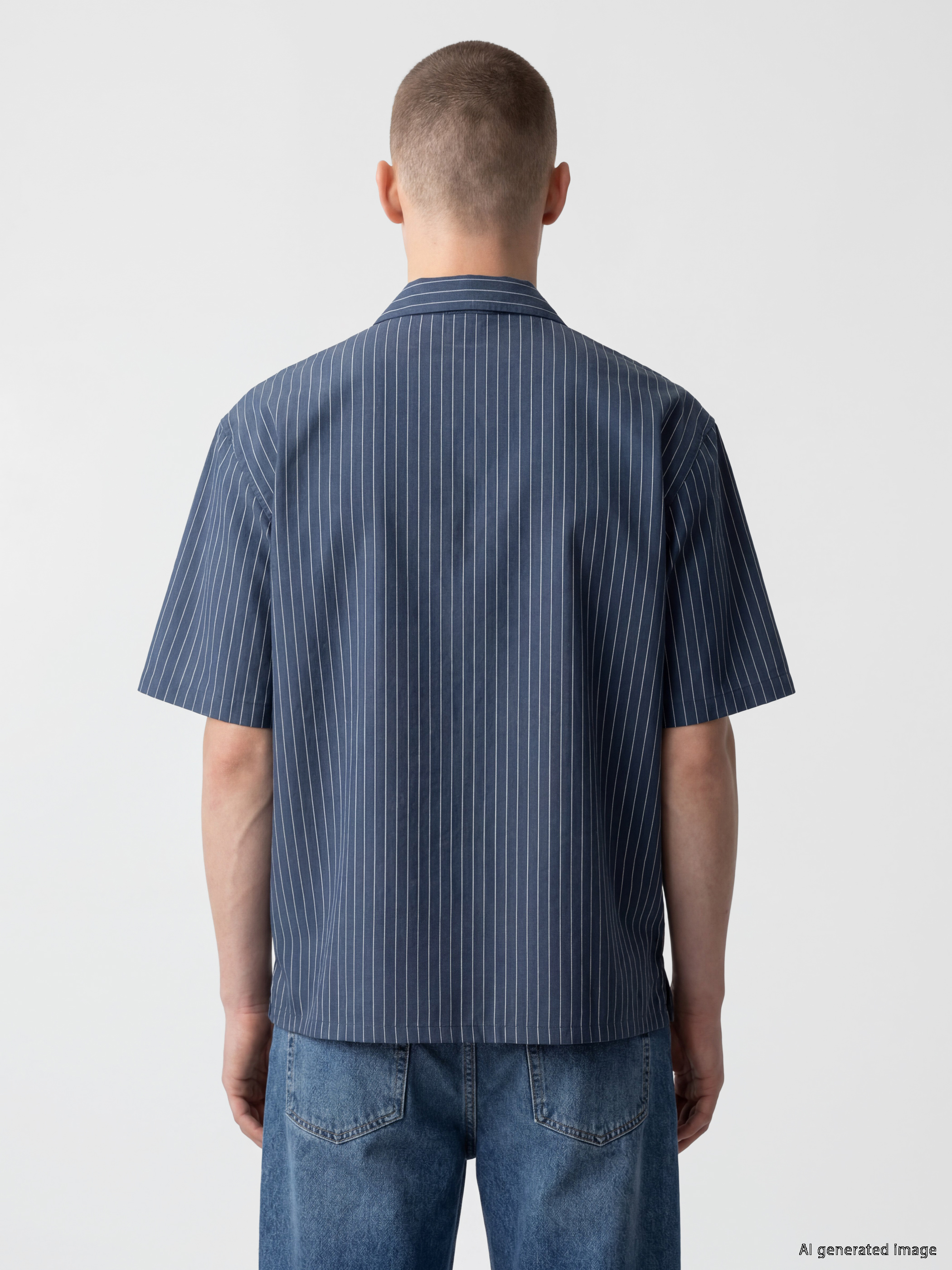XSIDE Loose Fit Çizgili Erkek Gömlek görsel 4