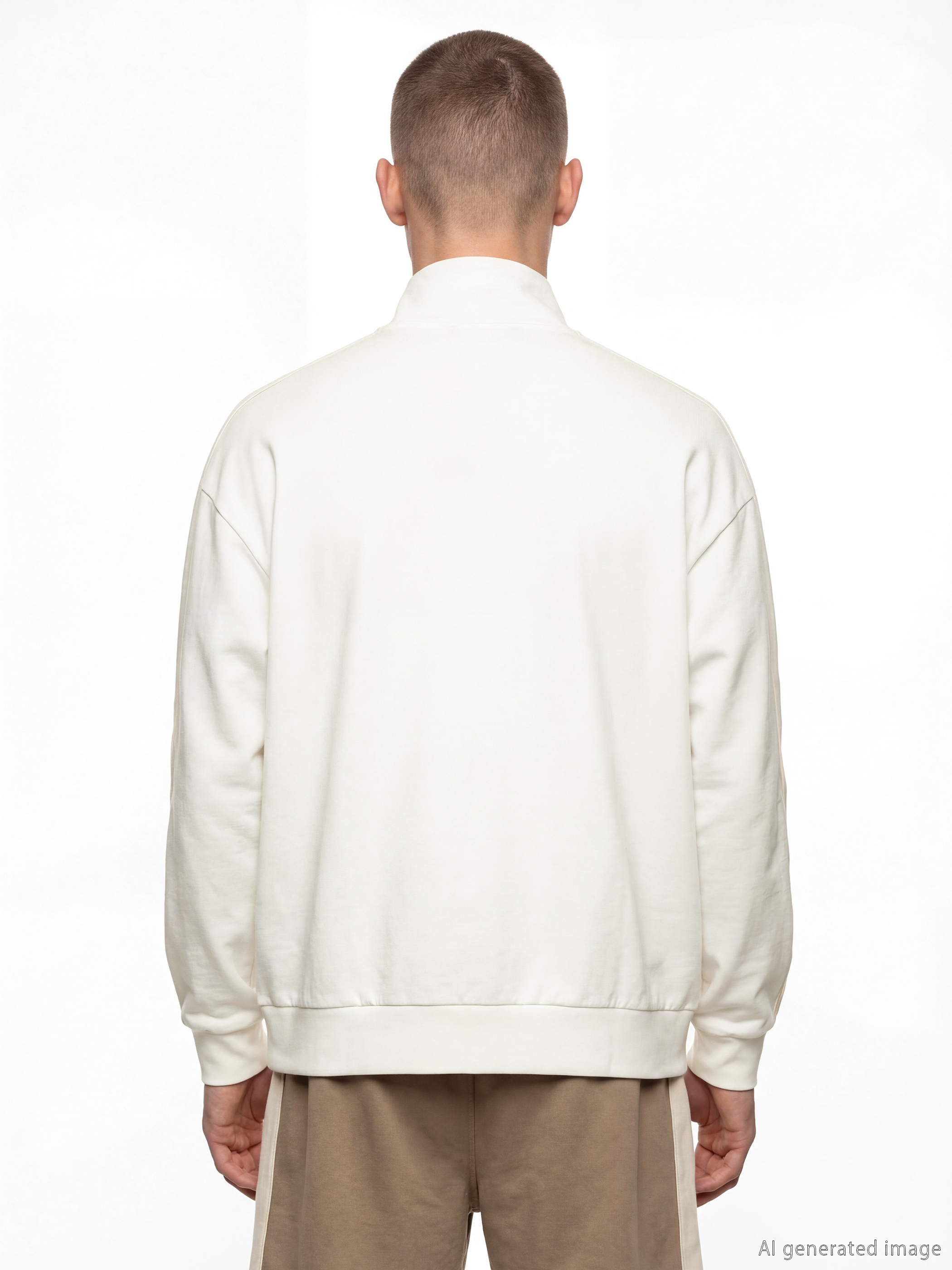XSIDE Dik Yaka Baskılı Erkek Fermuarlı Sweatshirt görsel 4