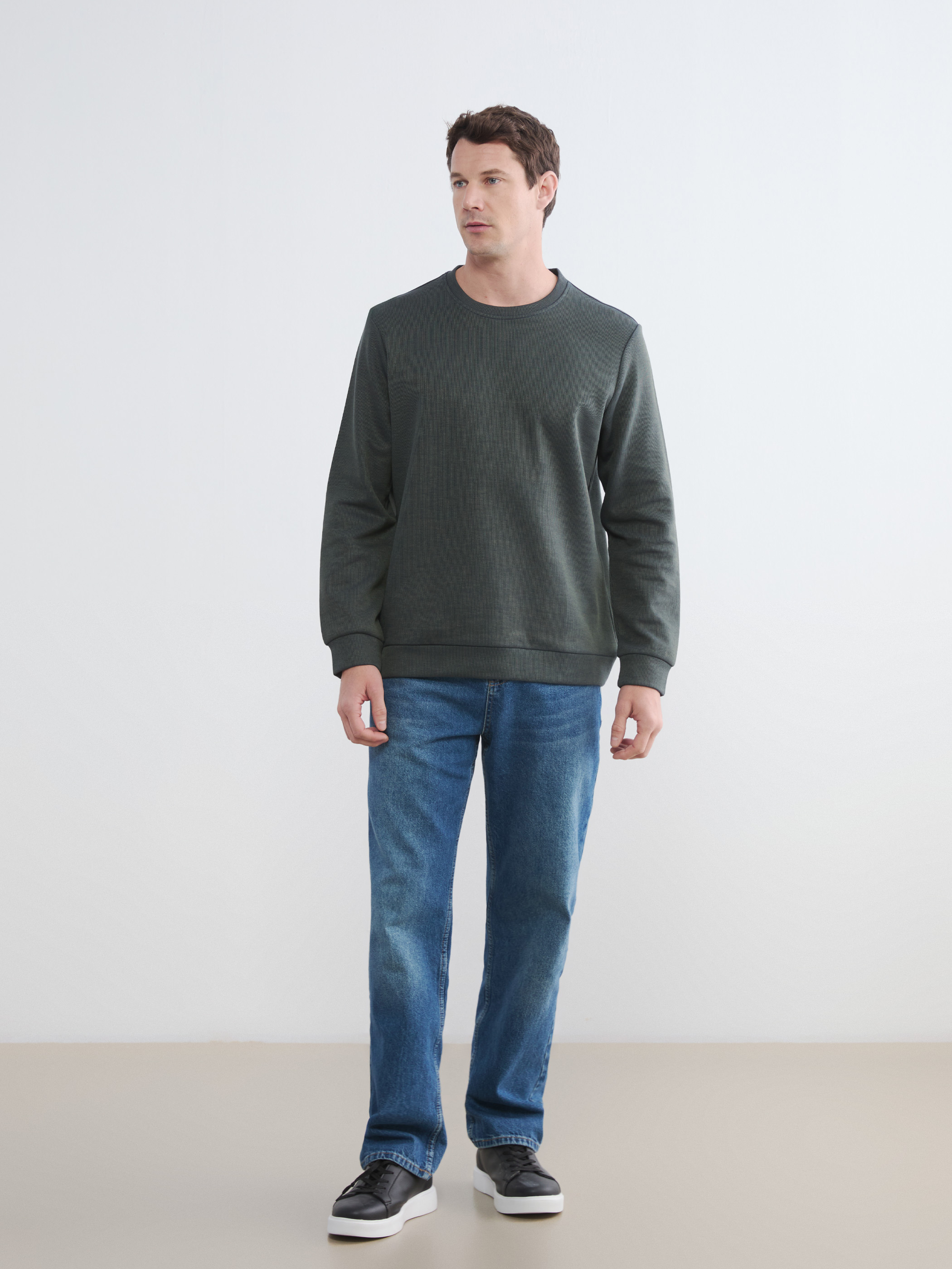 LCWAIKIKI Classic Bisiklet Yaka Erkek Sweatshirt görsel 2
