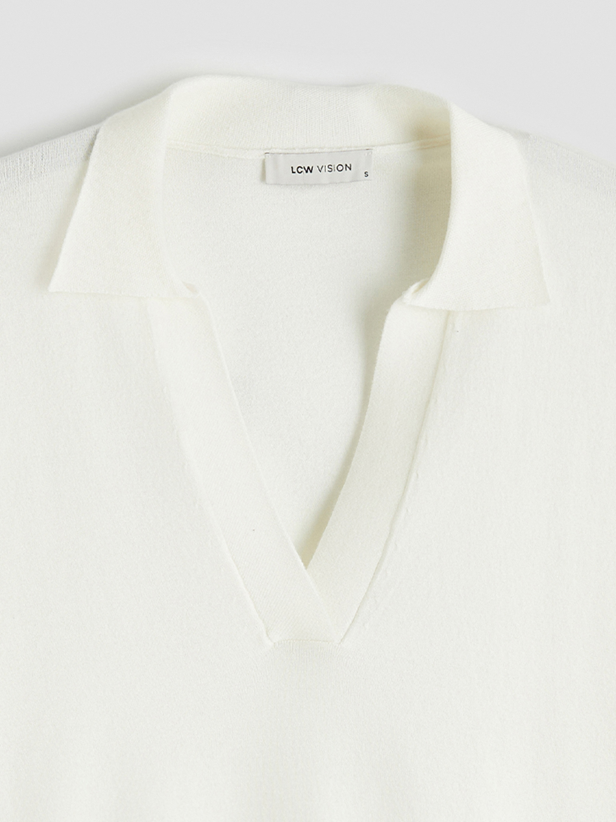 LCW Vision Polo Yaka Oversize Kadın Triko Kazak görsel 4