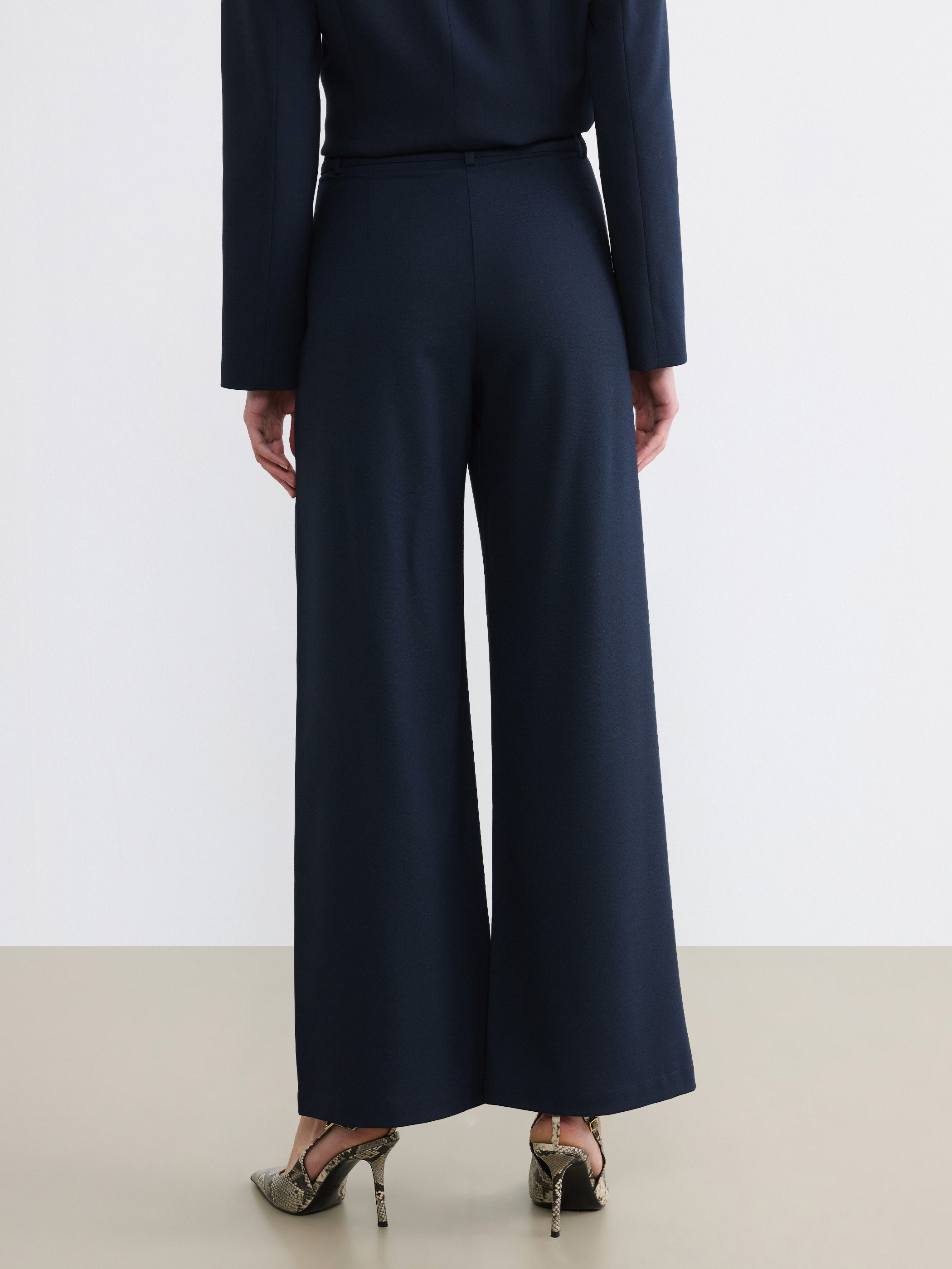 Soulife Loose Fit Geniş Paça Kadın Pileli Kumaş Pantolon görsel 4