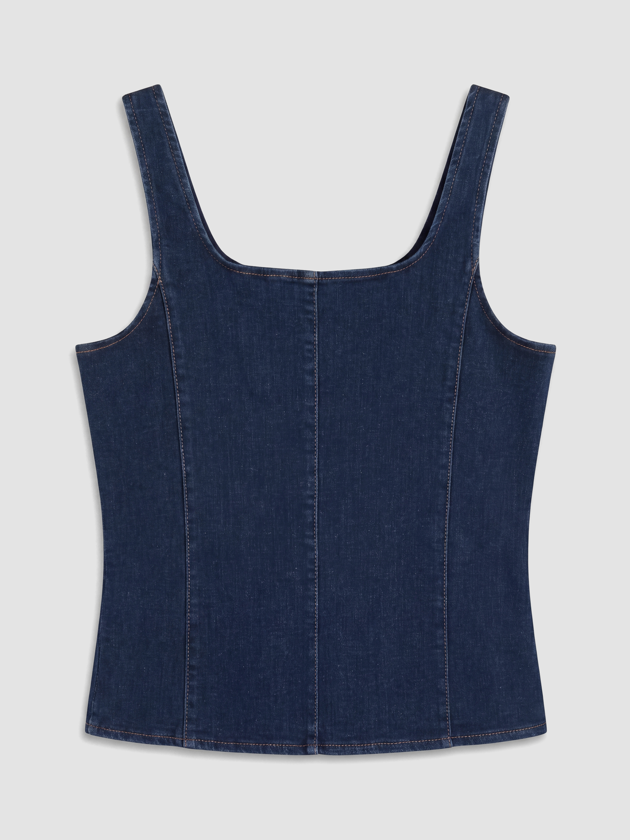 Soulife Kare Yaka Fermuarlı Jean Bluz görsel 7