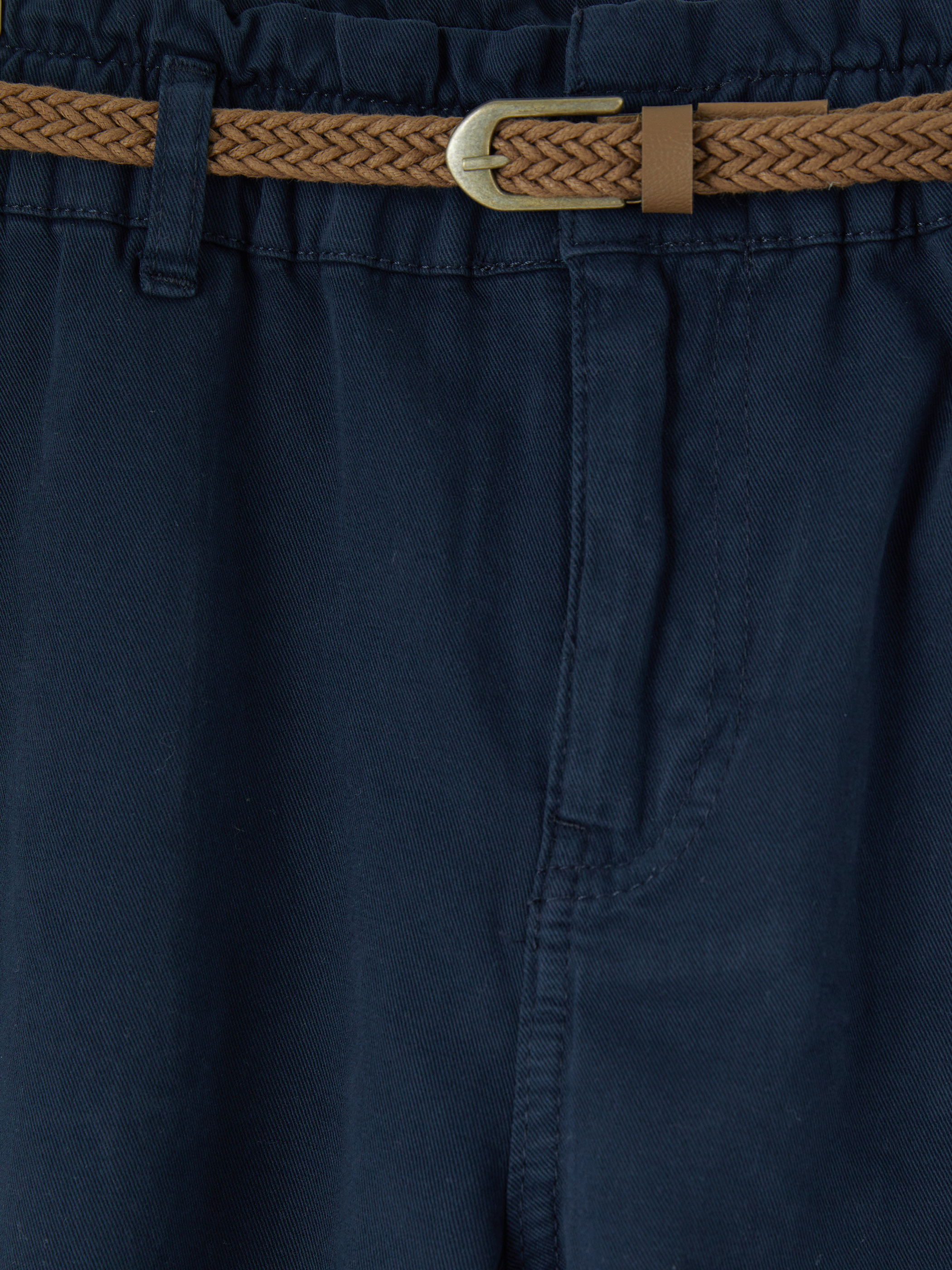 LCW Jeans Beli Kemerli Kadın Pileli Jean Şort görsel 7