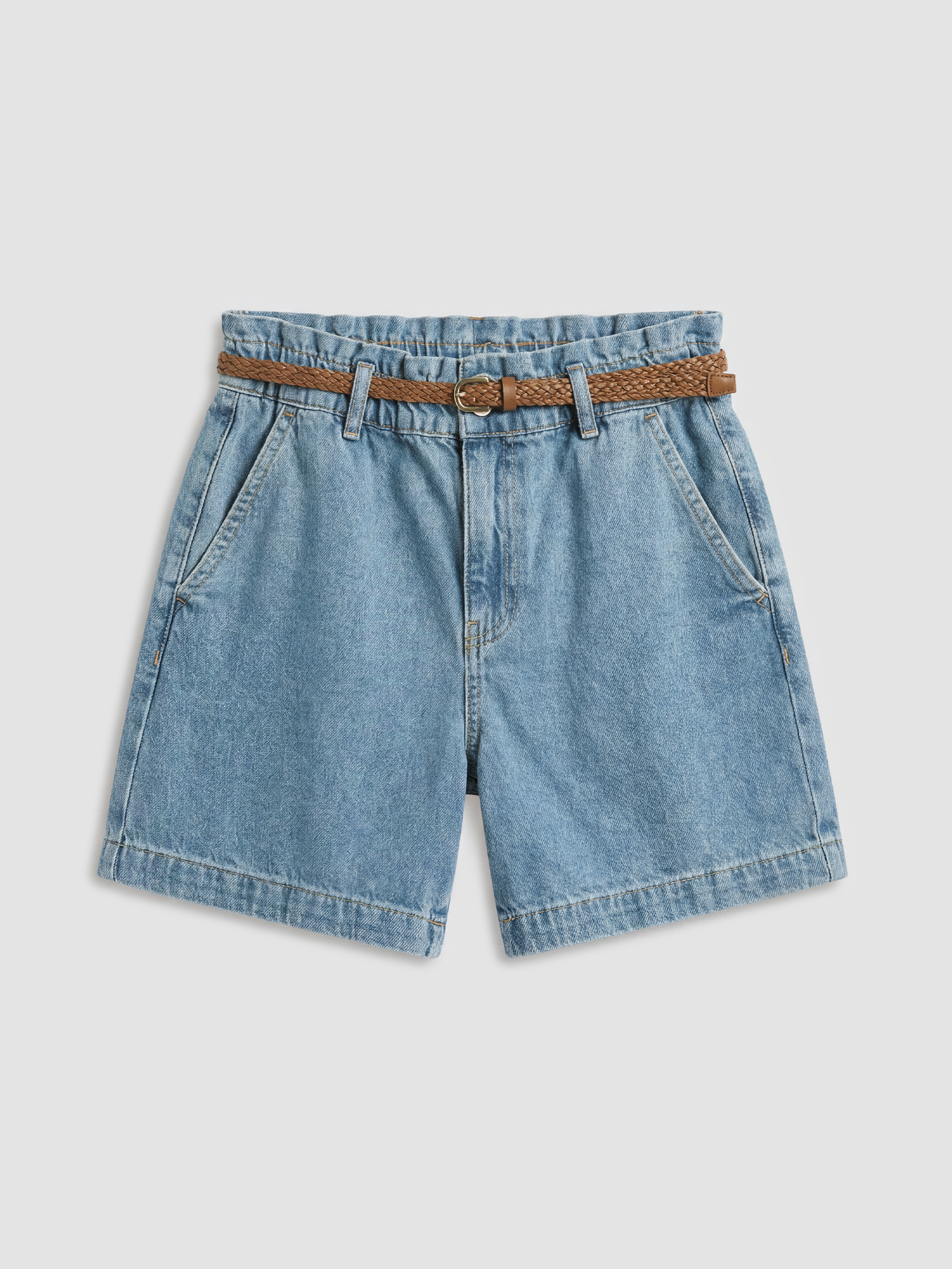 LCW Jeans Bel Kemerli Kadın Jean Şort görsel 5