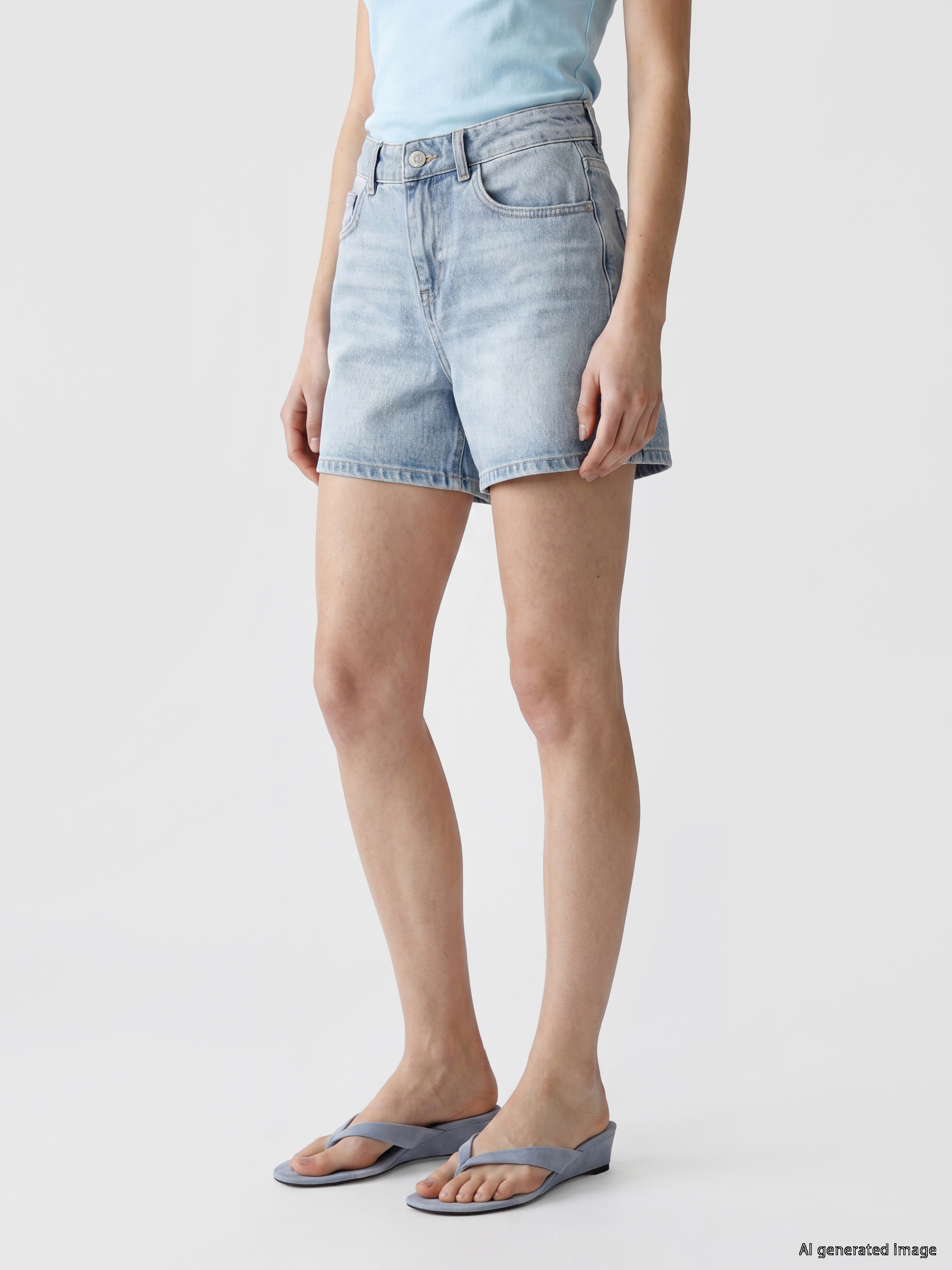LCW Jeans Regular Fit Kadın Jean Şort görsel 2