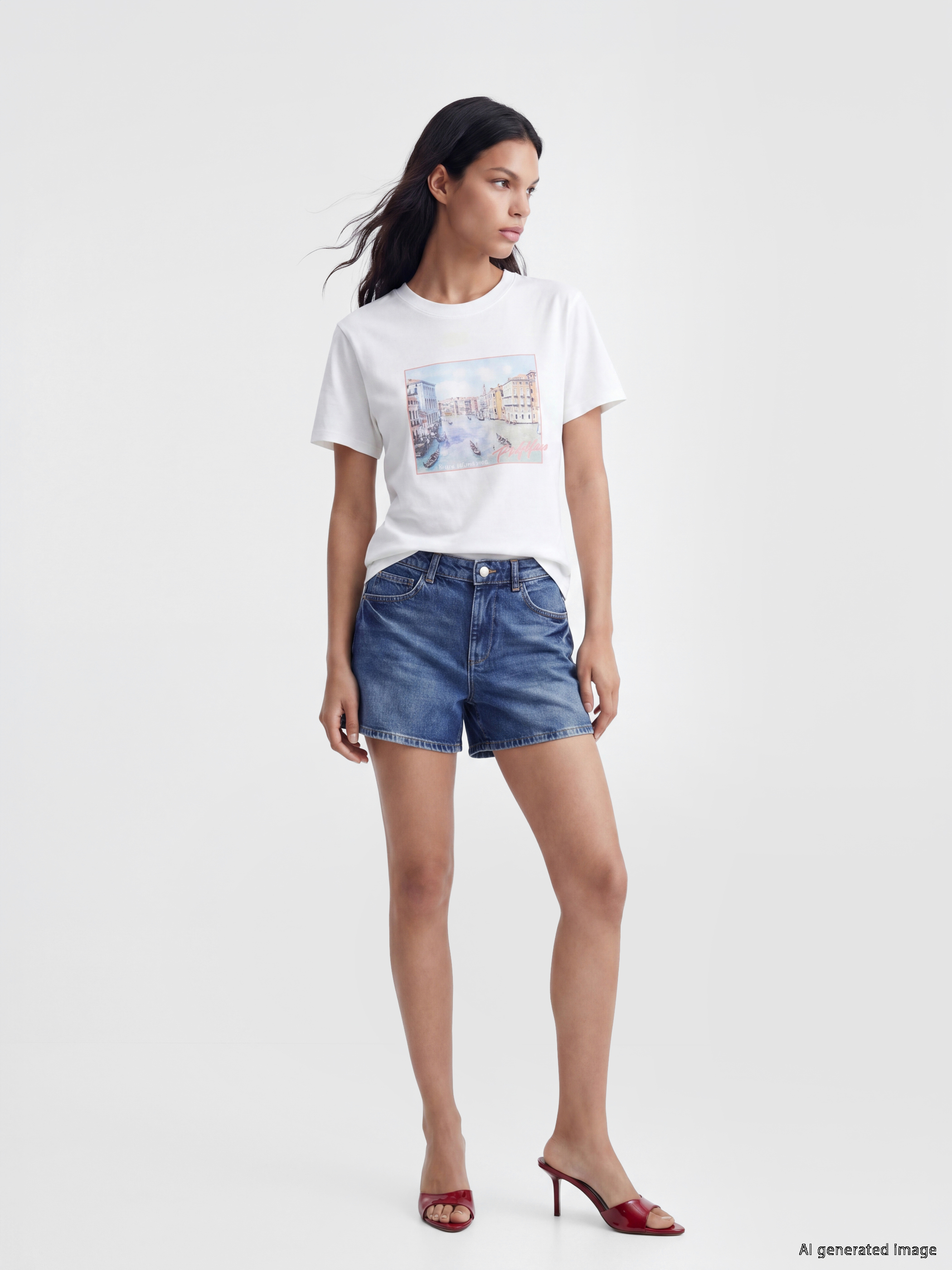 LCW Jeans Regular Fit Kadın Jean Şort görsel 2