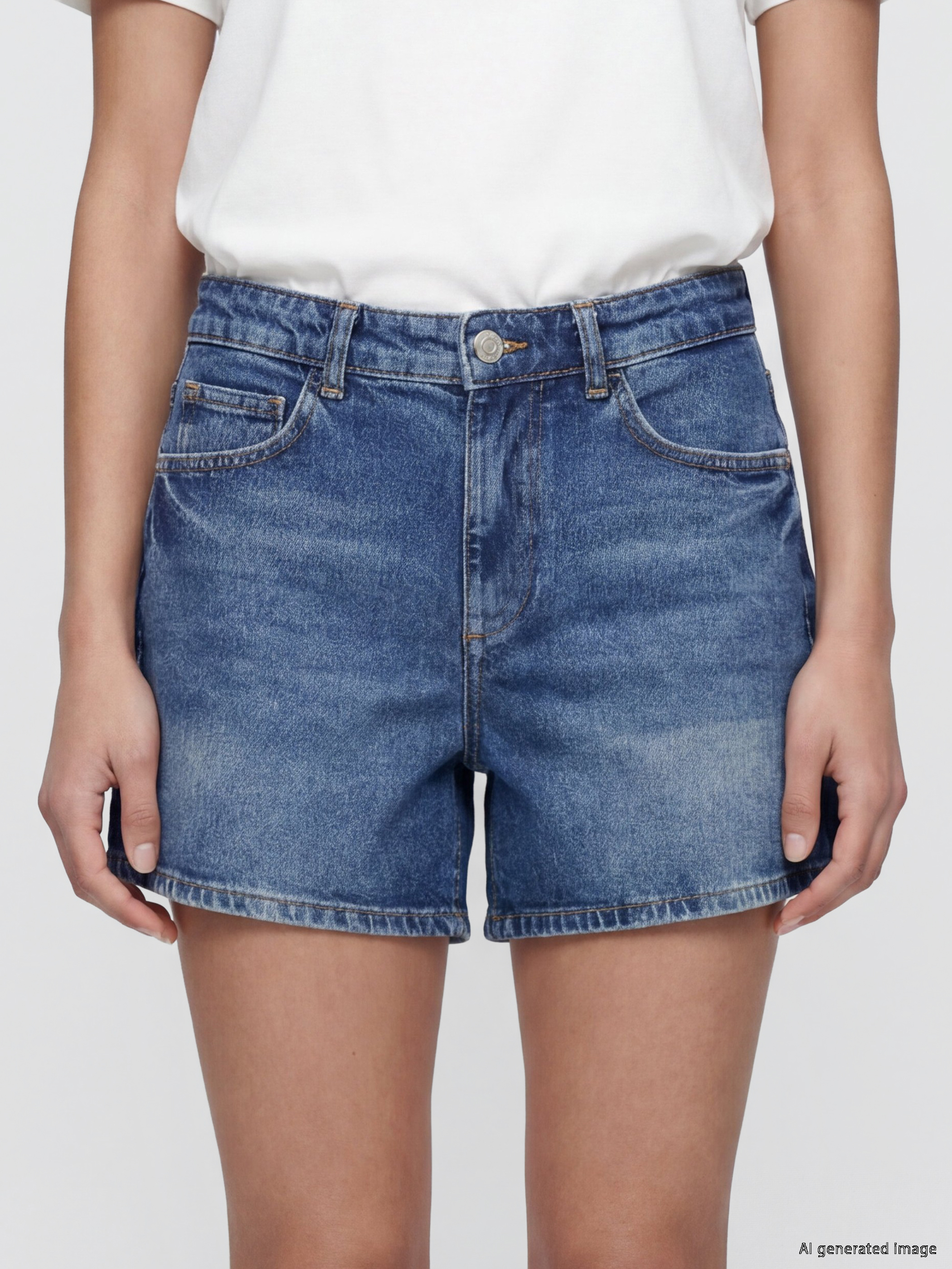 LCW Jeans Regular Fit Kadın Jean Şort görsel 5