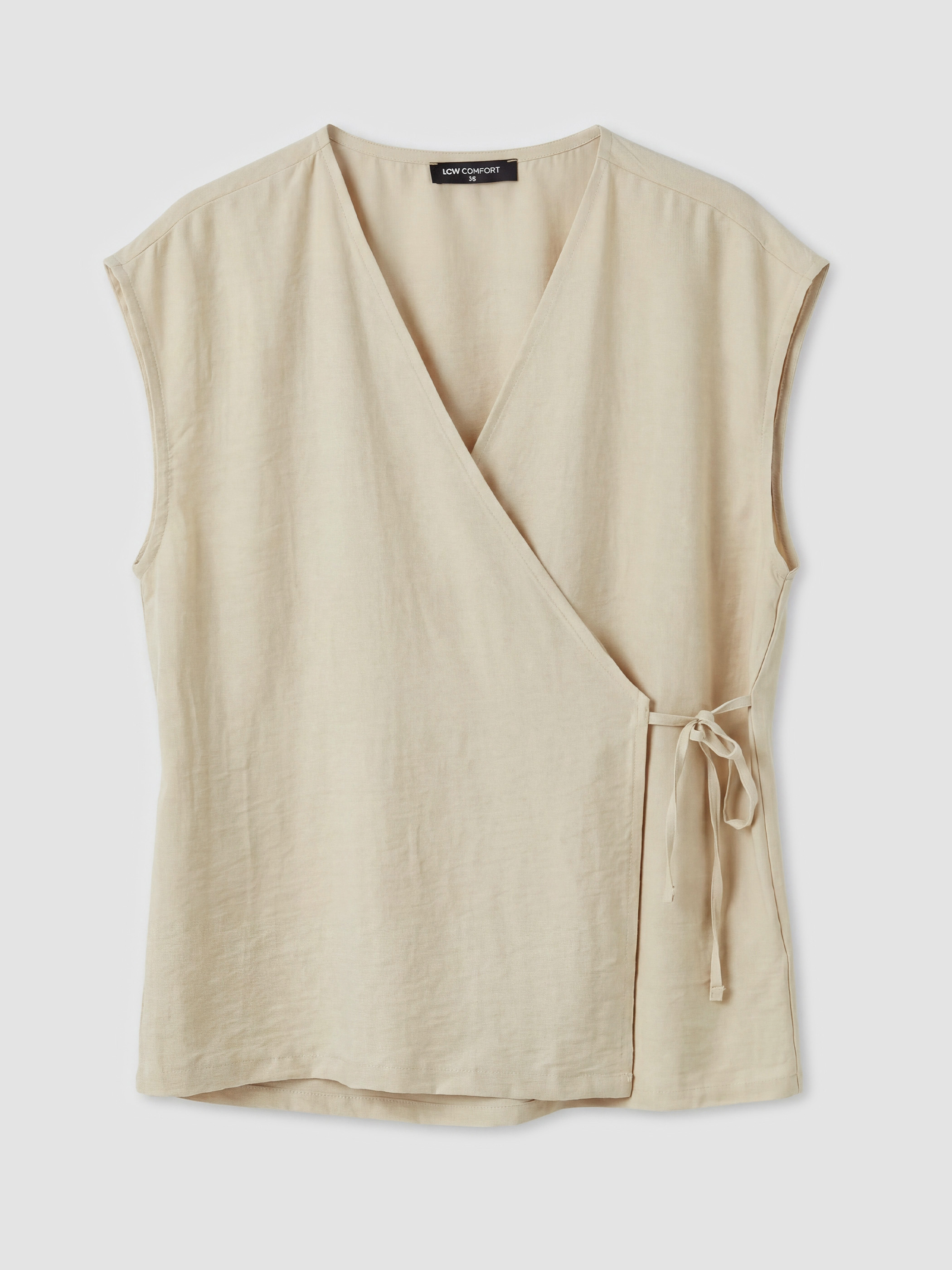 LCW Comfort Kruvaze Yaka Bluz görsel 5