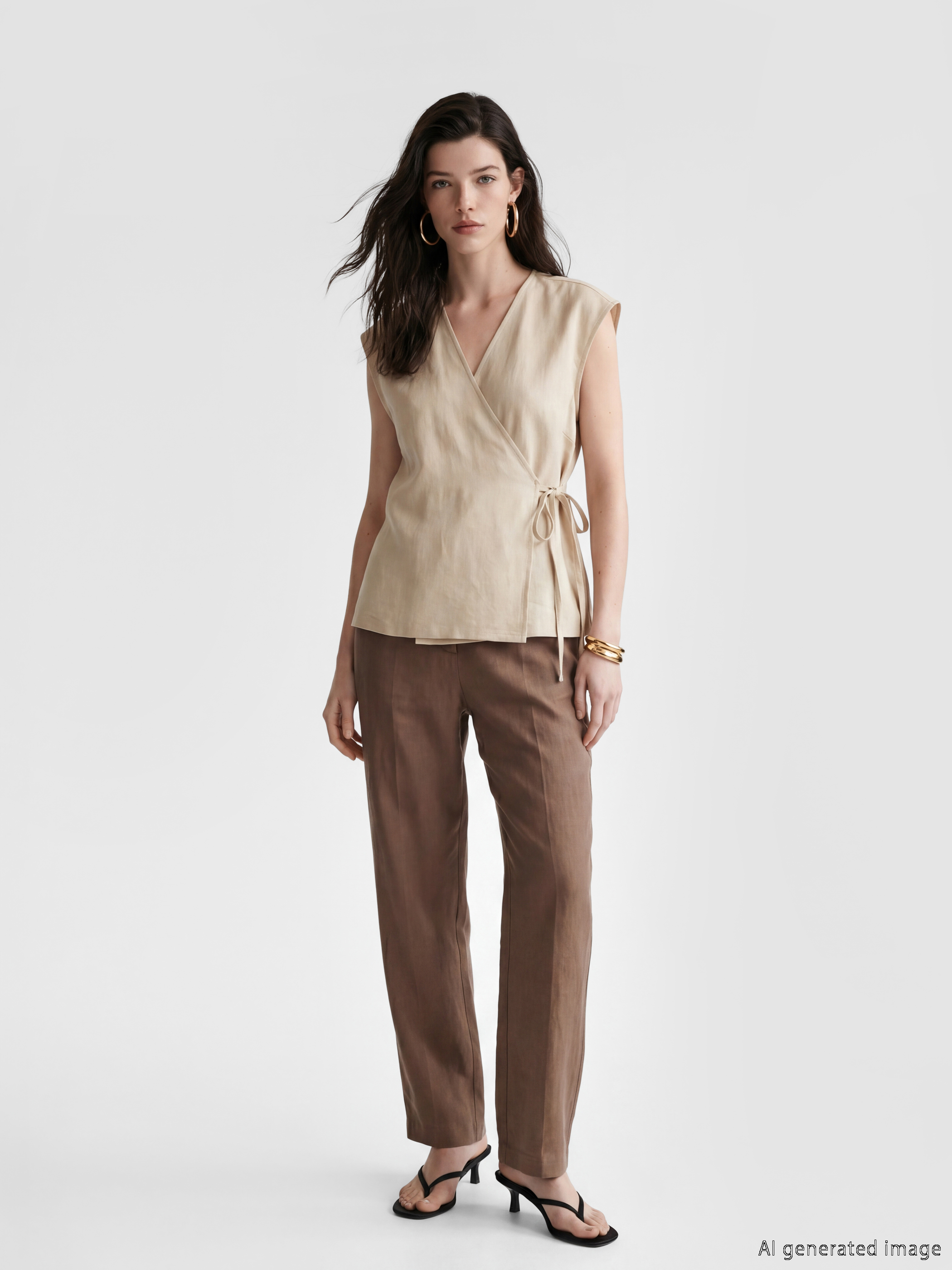 LCW Comfort Kruvaze Yaka Bluz görsel 2