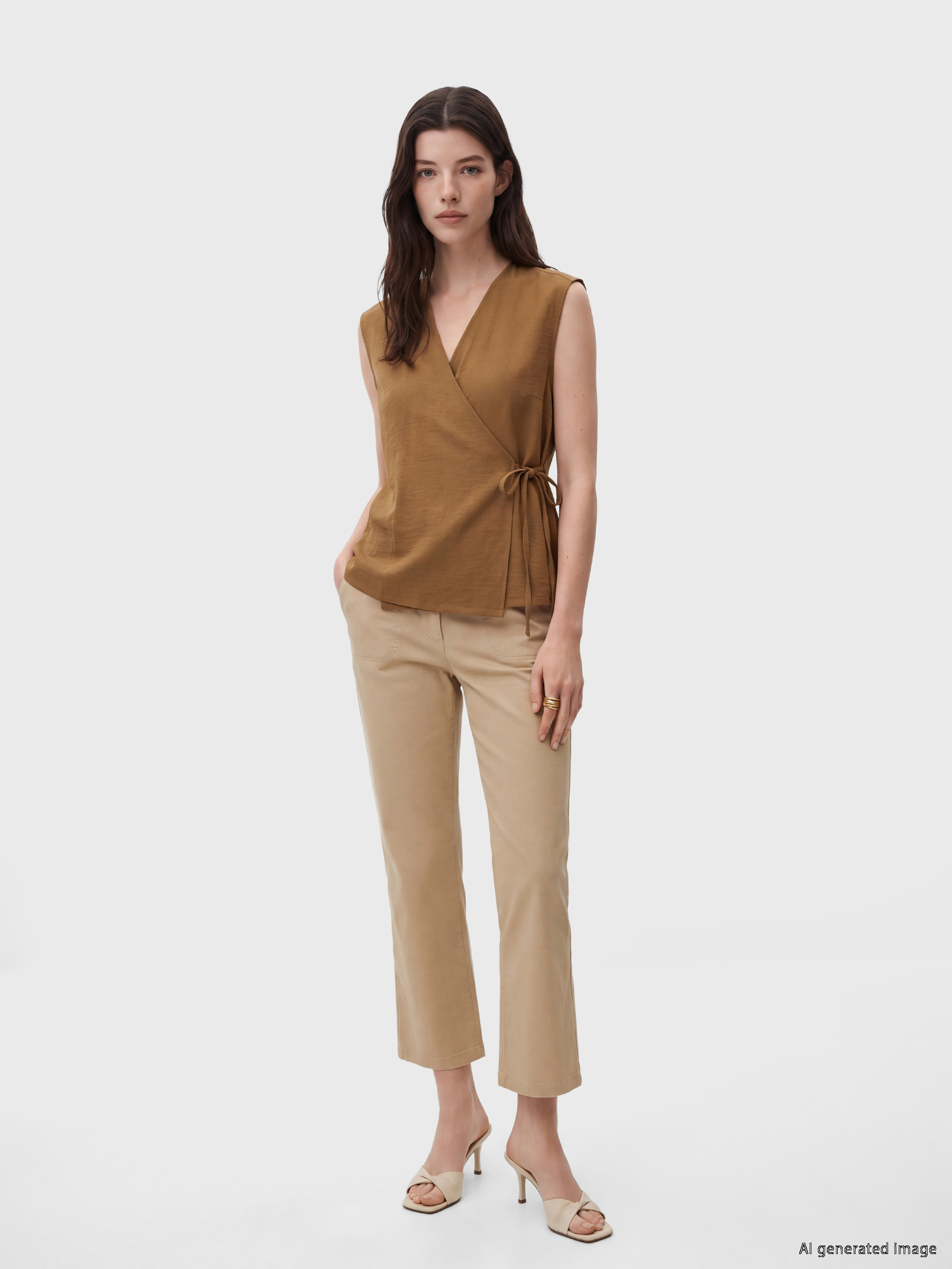 LCW Comfort Kruvaze Yaka Bluz görsel 2